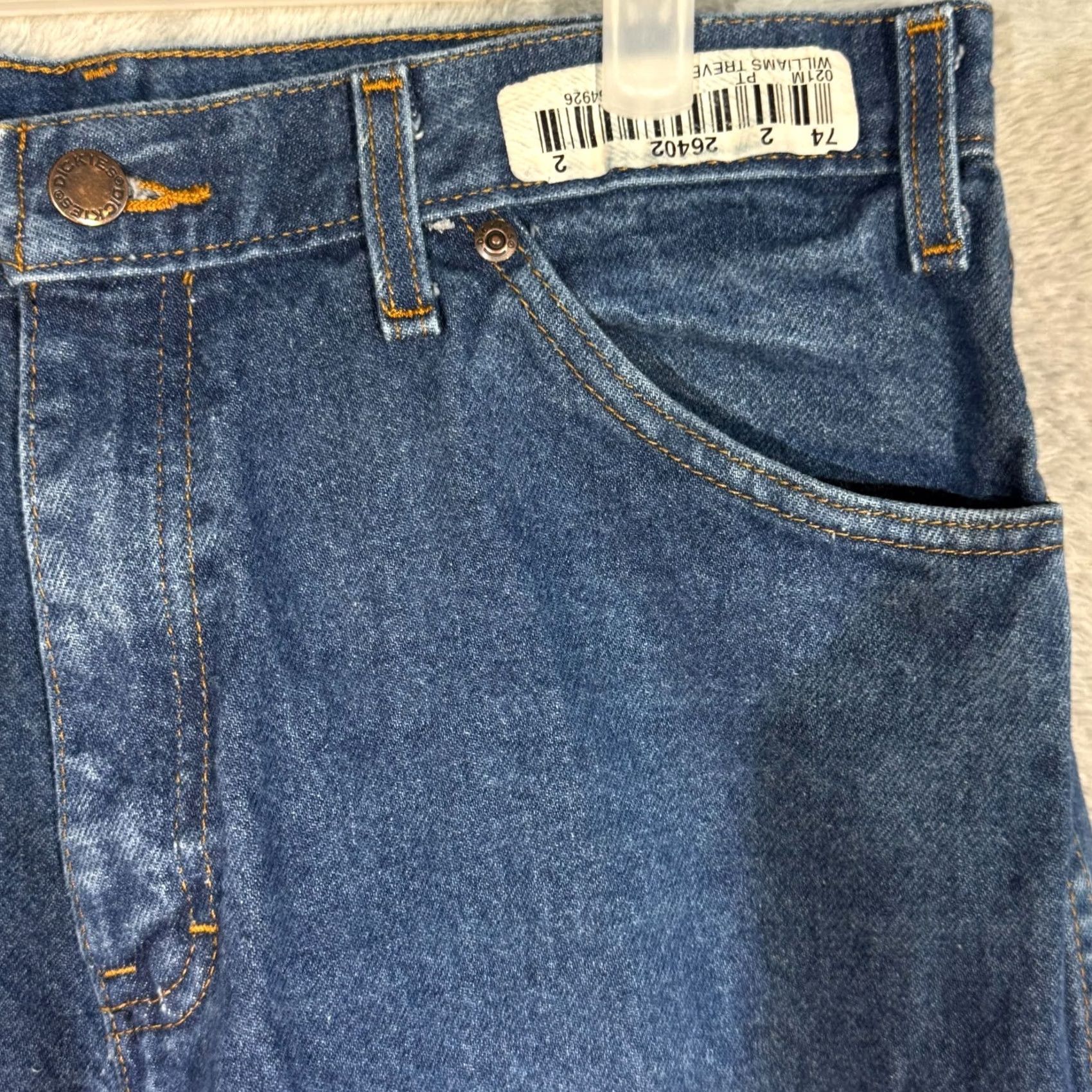 Dickies Dickies Jeans Mens Regular Fit 34x32 Blue Denim Straight Leg Work Shirt Size US 34 / EU 50 - 4 Thumbnail