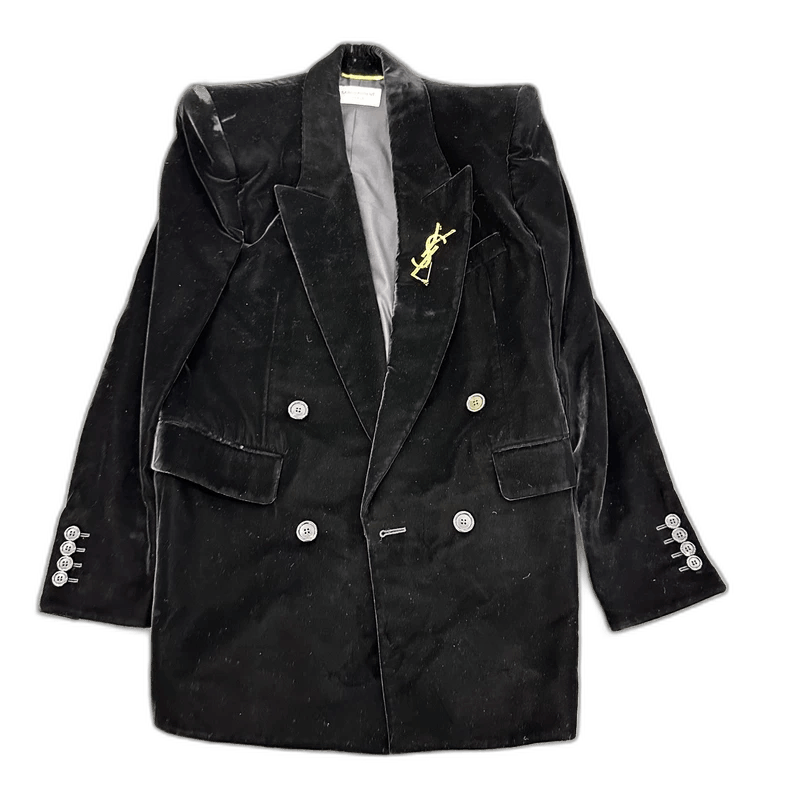 Saint Laurent Paris black velvet blazer by saint laurent Size US M / EU 48-50 / 2 - 1 Thumbnail