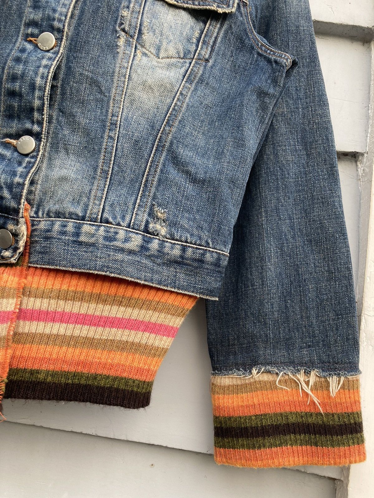 Miss Sixty Miss Sixty 2000’s Italy Denim Distressed Faded Knit Details Size M / US 6-8 / IT 42-44 - 8 Thumbnail
