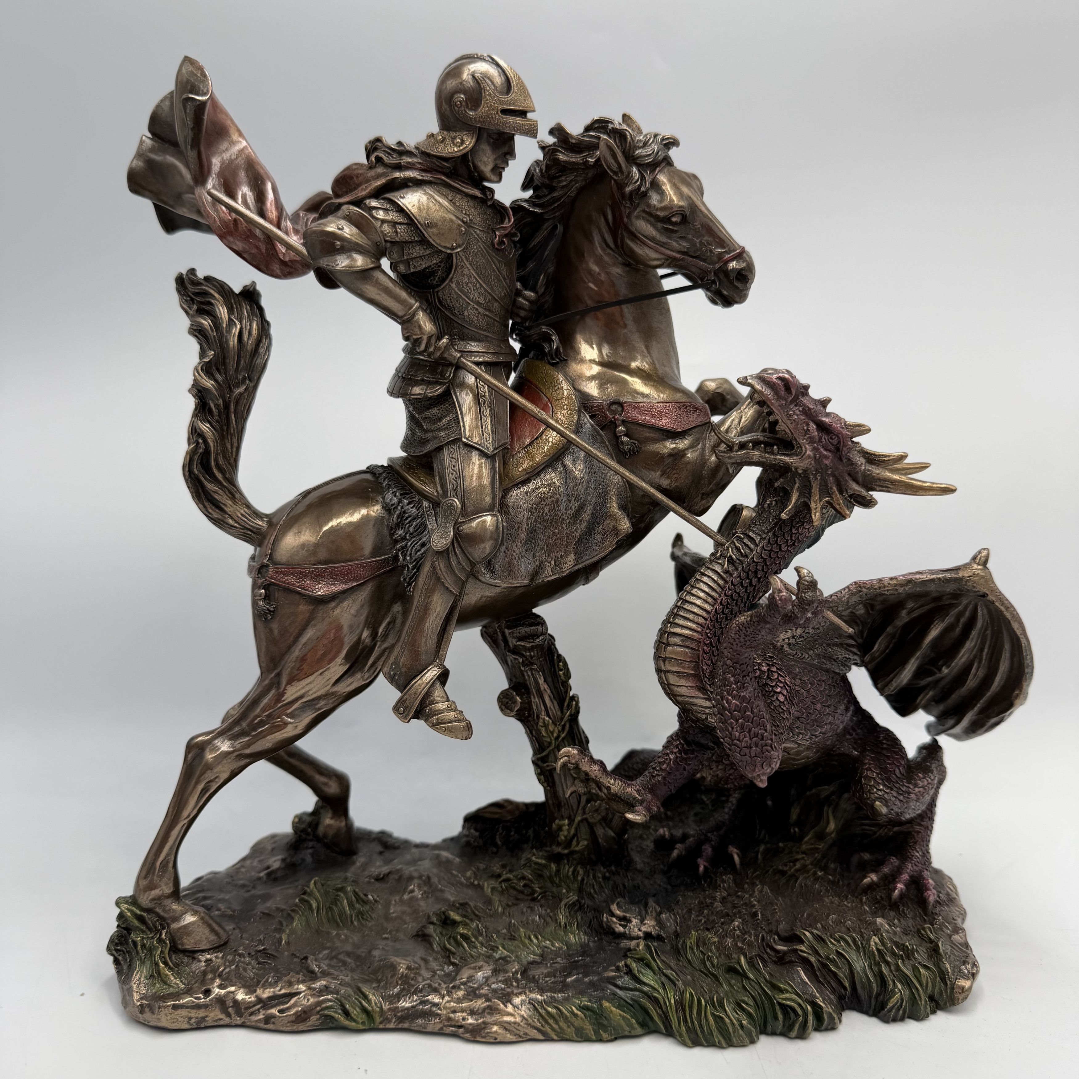 Other Saint George and Dragon Statue Bronze Finish Figurine 25cm Size ONE SIZE - 1 Thumbnail