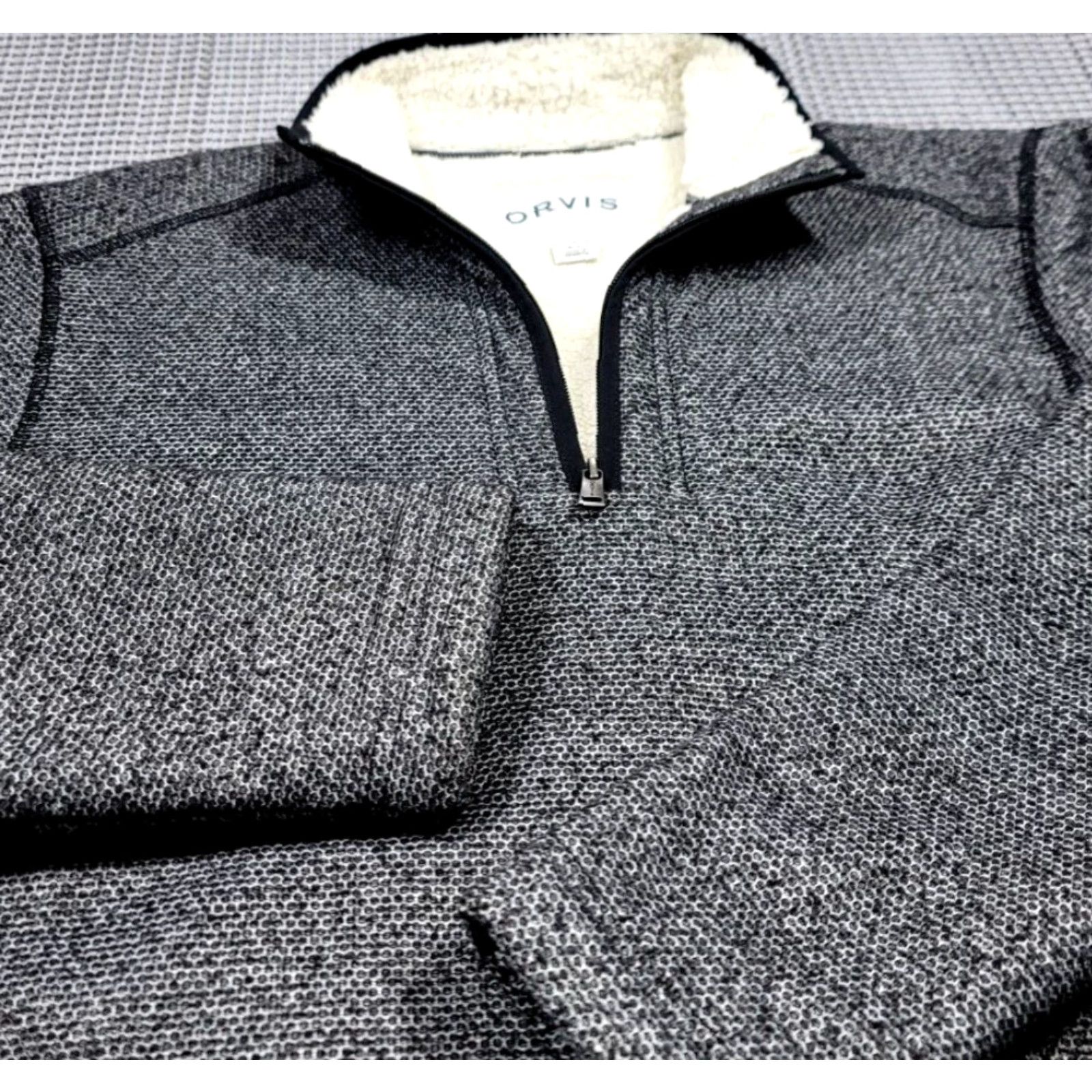 Orvis Orvis Pullover Sweater Heather Gray 1/4 Zip Sherpa Fleece Lined Mens M Heavy Gray Mock Neck Long Sleeve Casual Workwear Outdoor Classic 90s Mens Size US M / EU 48-50 / 2 - 3 Thumbnail