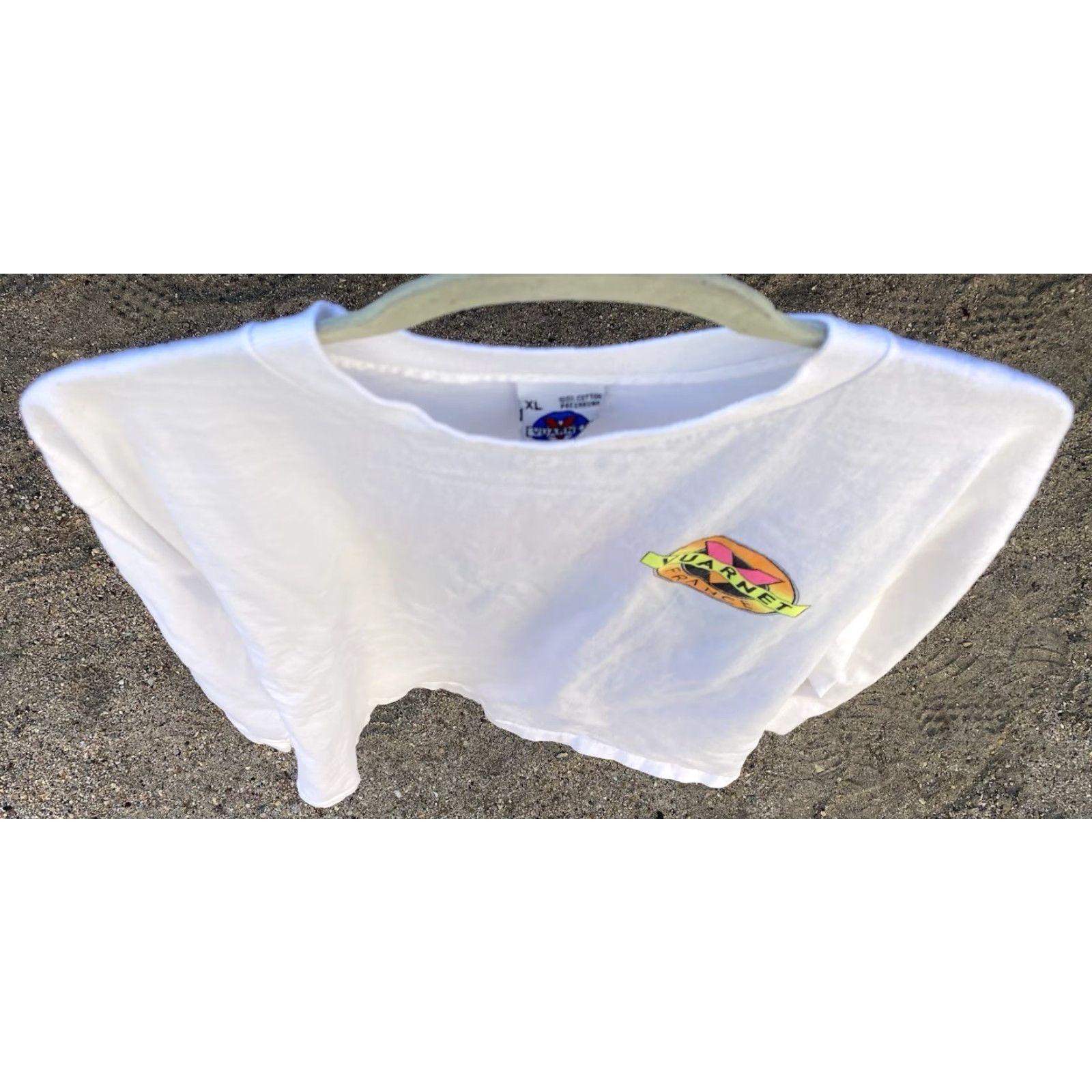 Logo 7 VINTAGE Vuarnet France Long Sleeve Shirt XL White 90s 80s Neon Circle Logo Graphic Print Logo Crew Neck Men Mens XL Shirt Size US XL / EU 56 / 4 - 6 Thumbnail