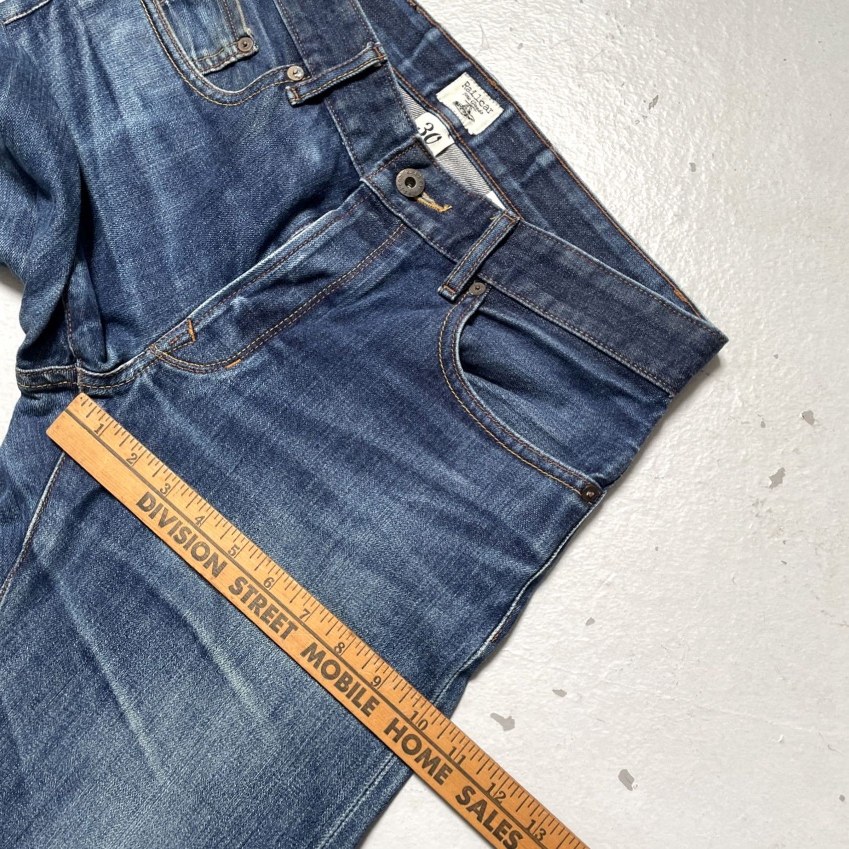 Railcar Fine Goods Selvedge Denim Jeans Blue Distressed Made In Usa 30 Mens, Men's — image 5 of 6