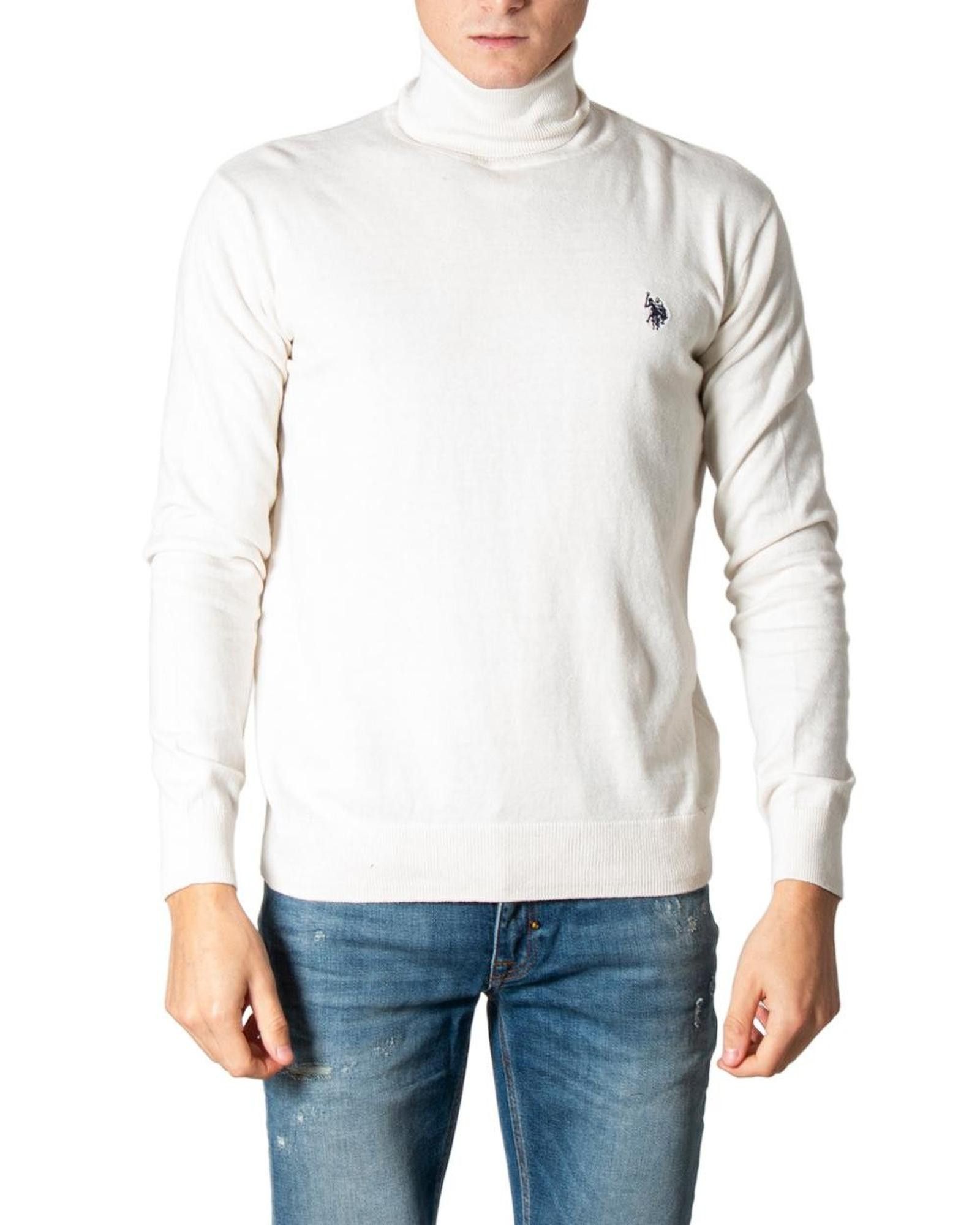 image of U S Polo Assn Knit Turtleneck Sweater in White, Men's (Size 2XL)