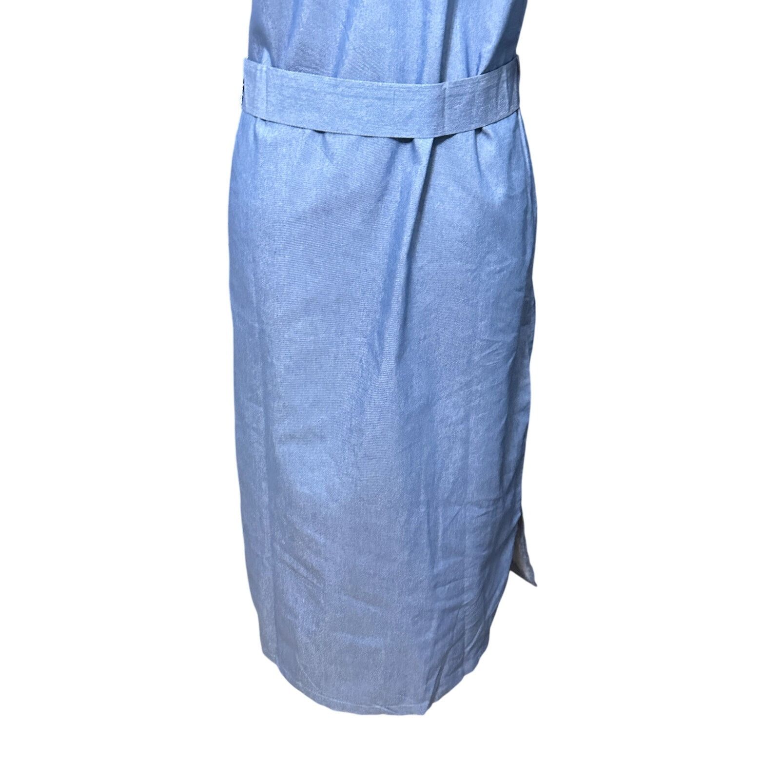 Other NY Collection Chambray Midi Dress Belted Sleeveless Blue MP Size M / US 6-8 / IT 42-44 - 7 Thumbnail
