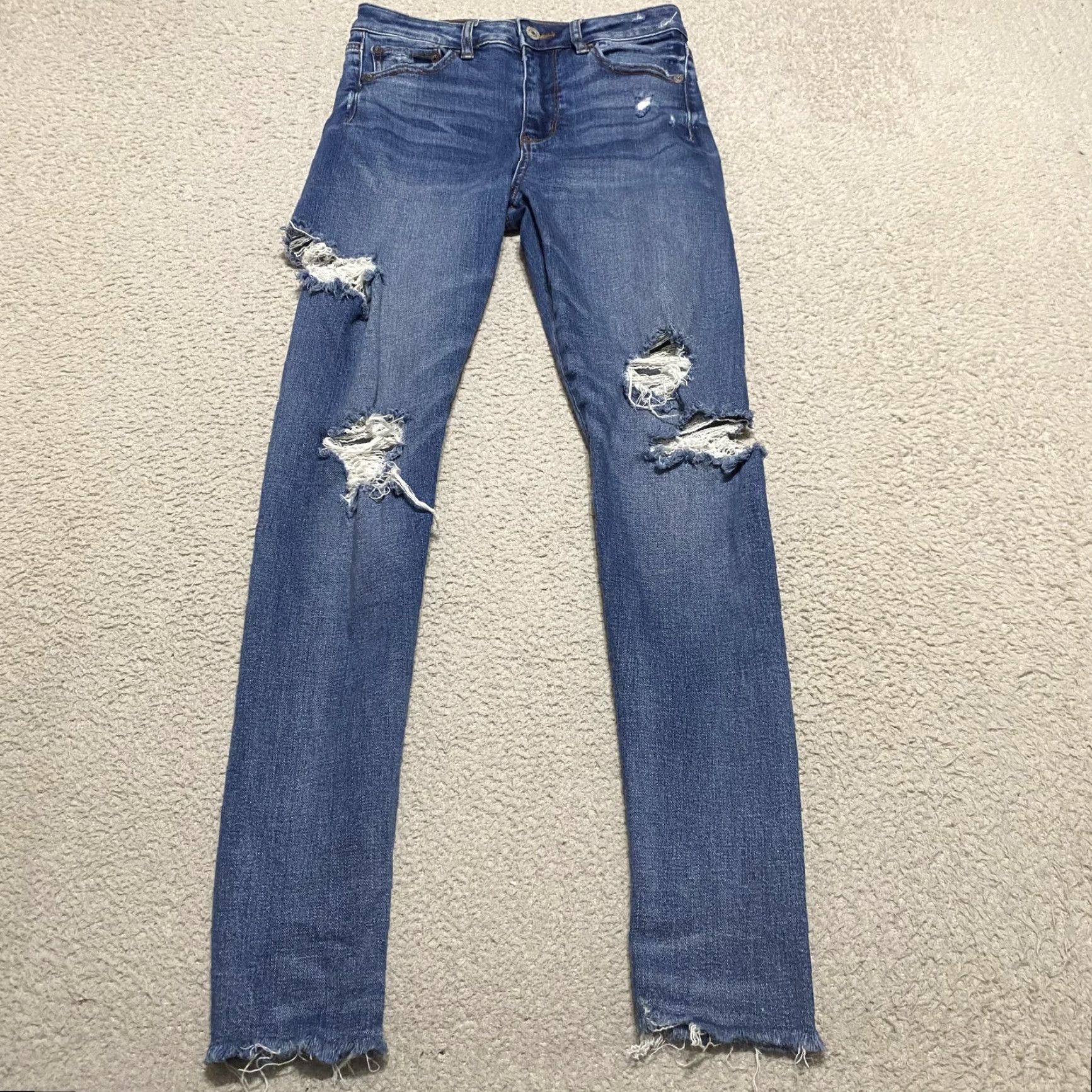 American Eagle Outfitters American Eagle Outfitters Jeans Womens 2 Blue High Rise Jegging Distressed Denim Slim 27 In Inseam Womens Blue Jeans 2 Size 26" / US 2 / IT 38 - 2 Thumbnail