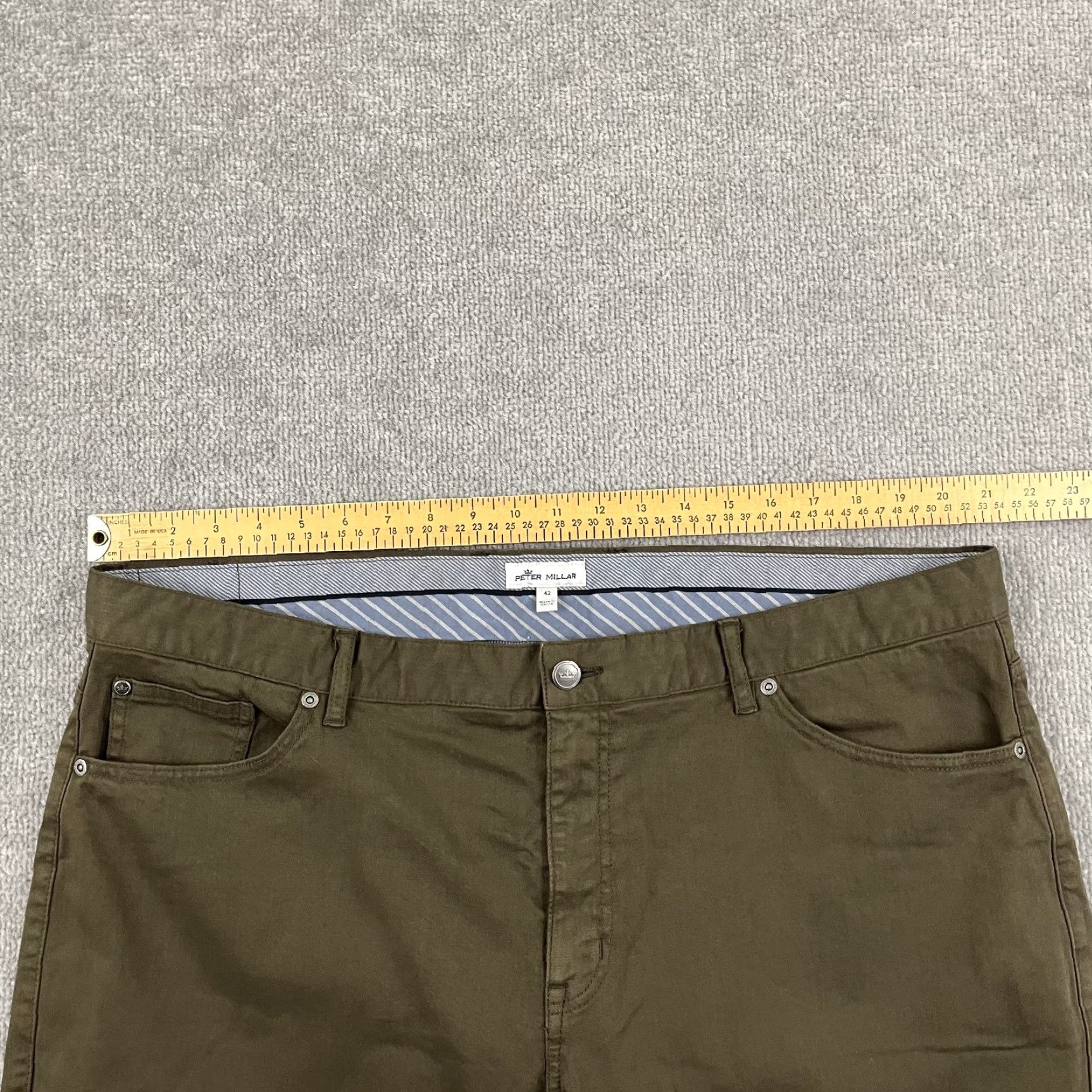 Peter Millar Peter Millar Sateen Pant Mens 42 Regular Chino 5-Pocket Brown Chestnut 5-Pocket Sports Classic Outdoor Mens Size US 42 / EU 58 - 5 Thumbnail