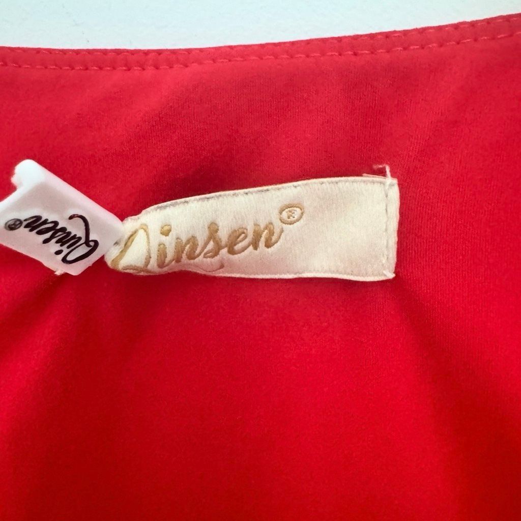 Other Qinsen Red Square Neck Short Sleeve Bodysuit Size M / US 6-8 / IT 42-44 - 3 Thumbnail