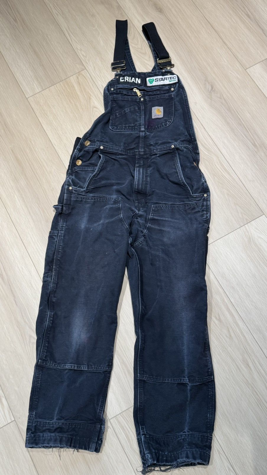 Carhartt Carharrt double knee carpenter overalls pants distressed Size US 32 / EU 48 - 1 Thumbnail