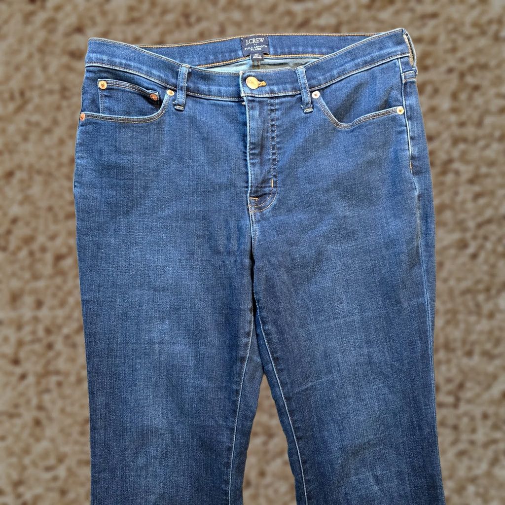 J.Crew J.CREW Jeans Womens 27 Blue Full Length Flare Stretch Mid Rise Casual Capsule Regular Denim 5-Pocket Inseam 32 Size 27" / US 4 / IT 40 - 1 Thumbnail