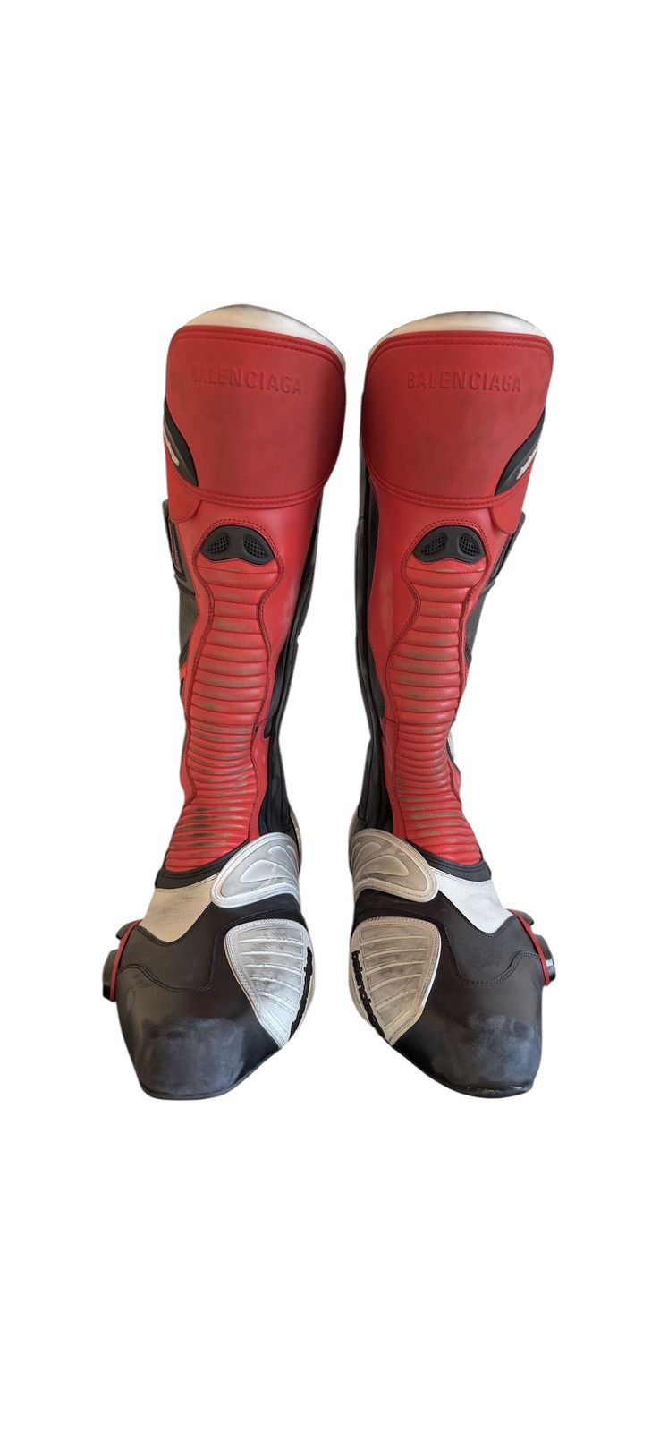 Balenciaga New Black Red White Winter 23 Biker Boots (46) Size US 13 / EU 46 - 4 Thumbnail