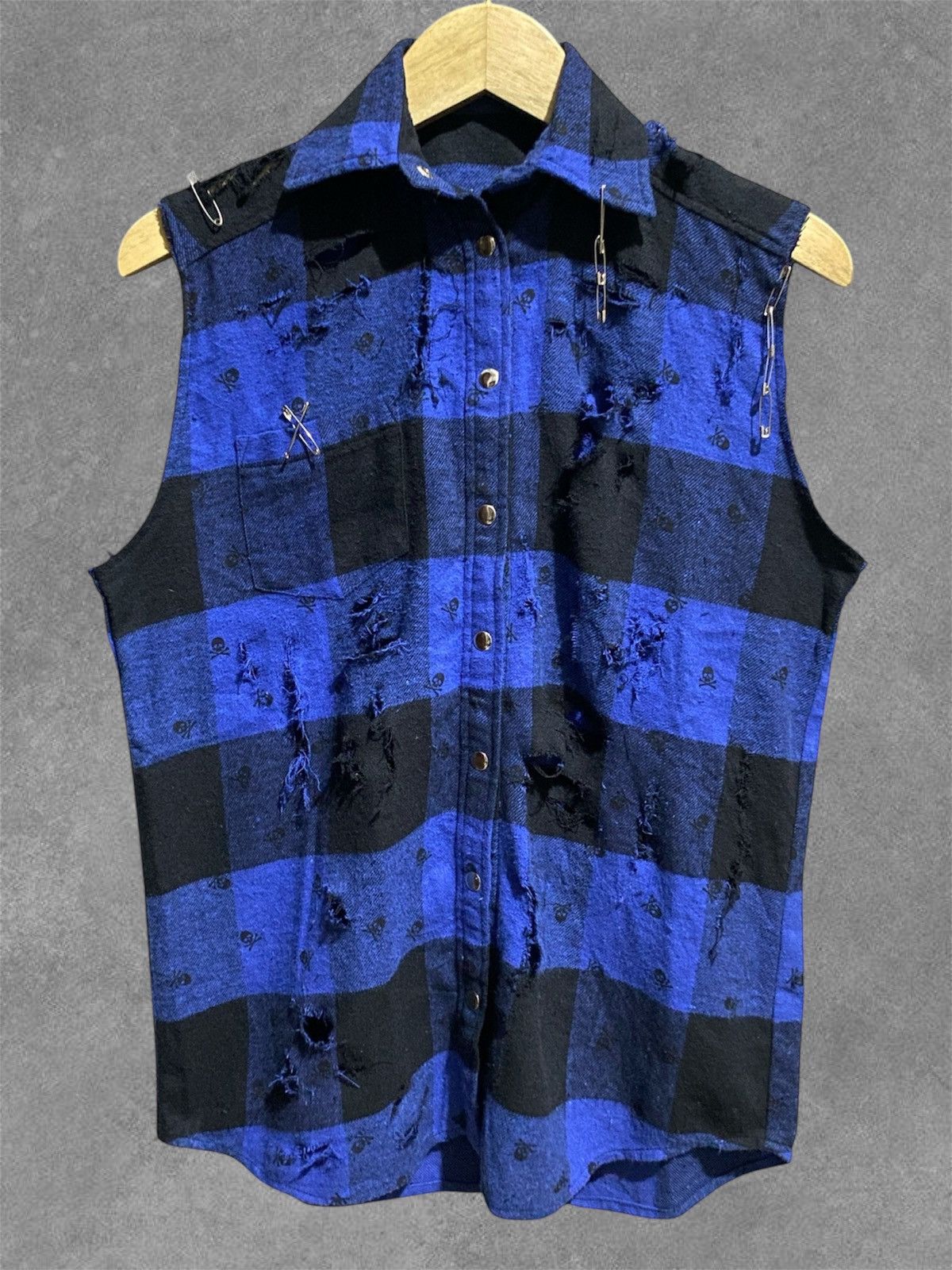 If Six Was Nine × Japanese Brand × KMRii vest shirt Glad News skull Distressed Punk Style Size US M / EU 48-50 / 2 - 2 Thumbnail