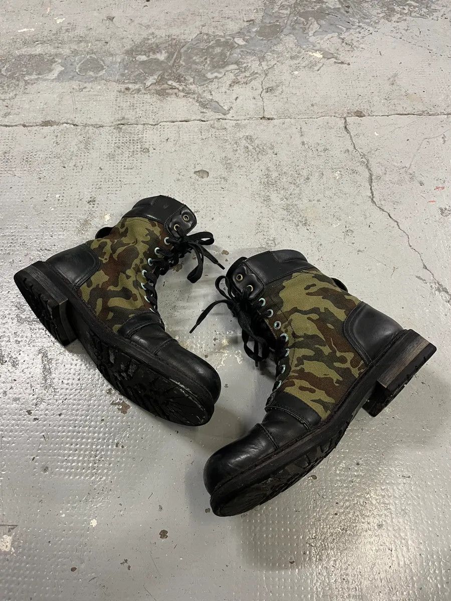 Diesel Diesel Black Leather & Camo Combat Boots Size US 9 / EU 42 - 2 Thumbnail