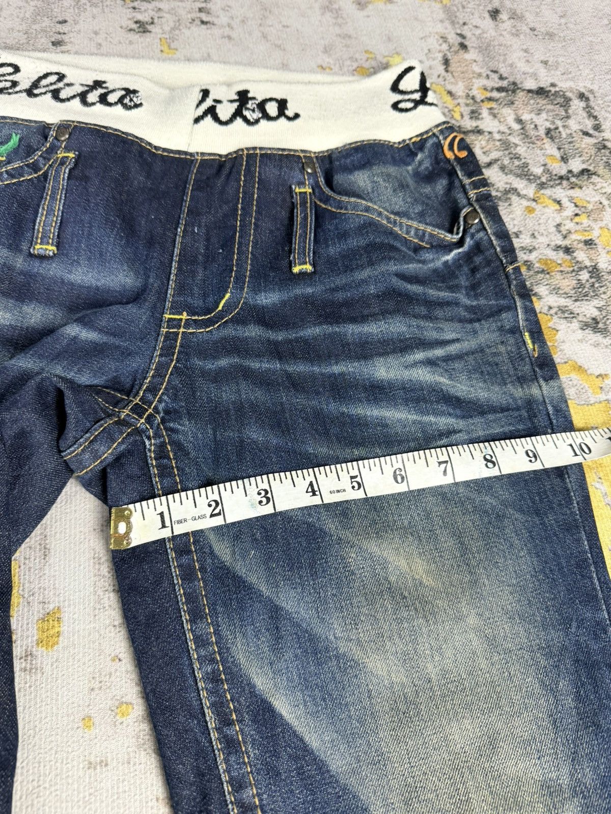 Tornado Mart Rare Lolita Yoshitomo Nara Skull Jeans Size US 29 - 7 Thumbnail