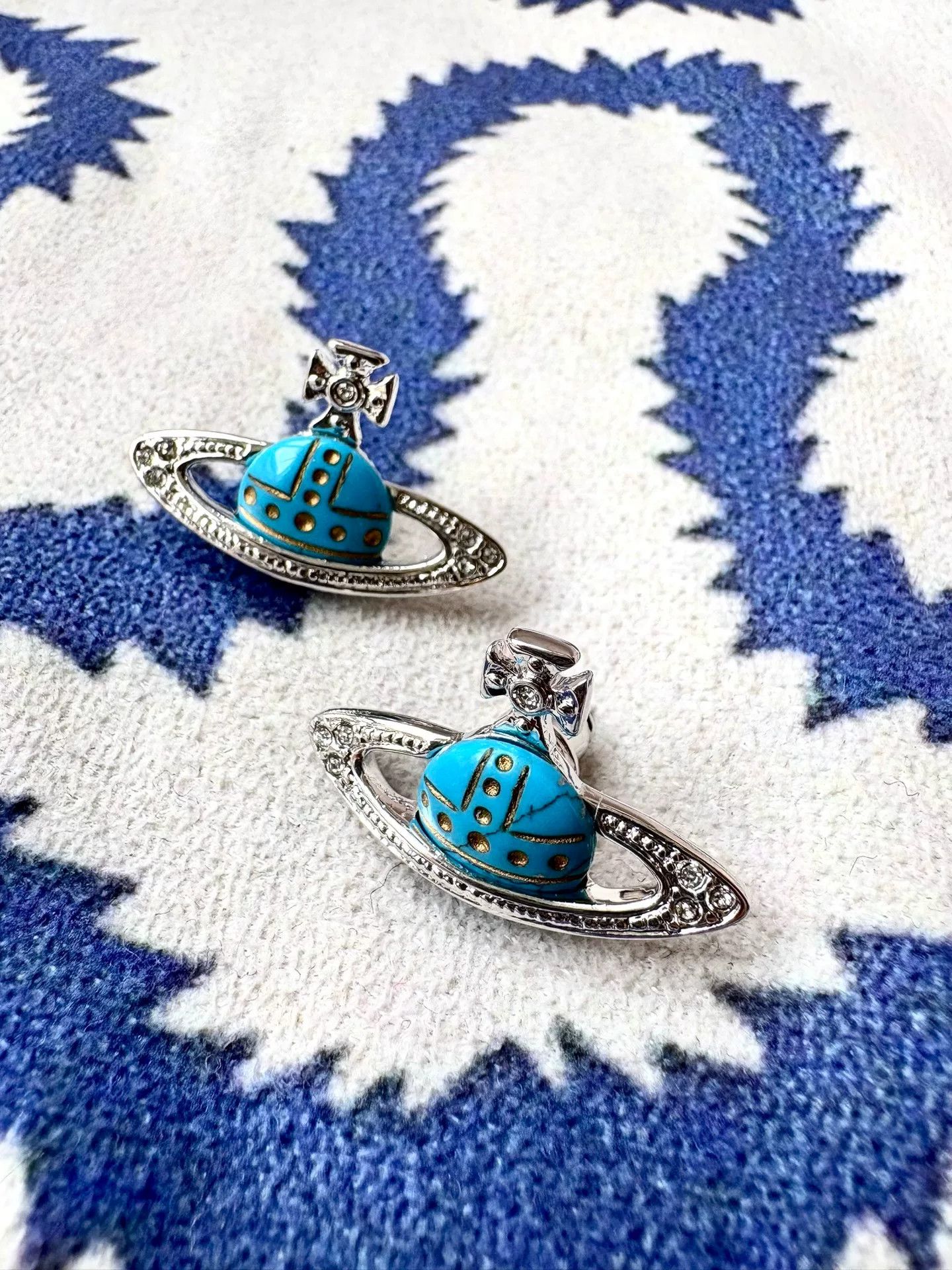 Vivienne Westwood vivienne westwood turquoise saturn earrings Size ONE SIZE - 1 Thumbnail