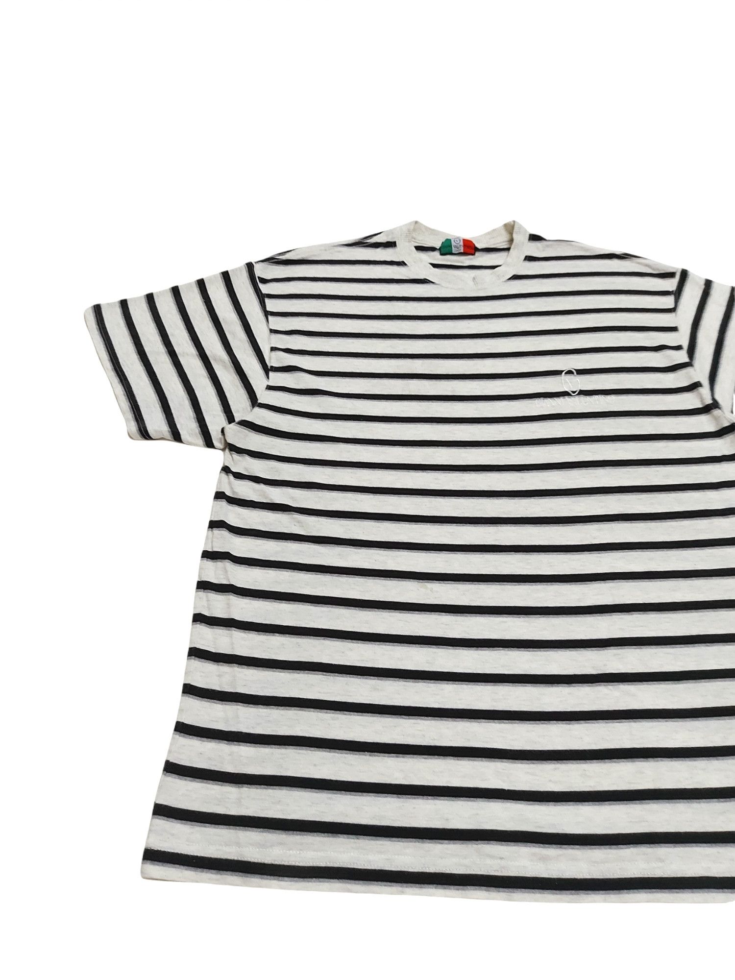 Gianni Valentino Vintage Gianni Valentino Stripe Embroidered Logo Tee Size US L / EU 52-54 / 3 - 4 Thumbnail