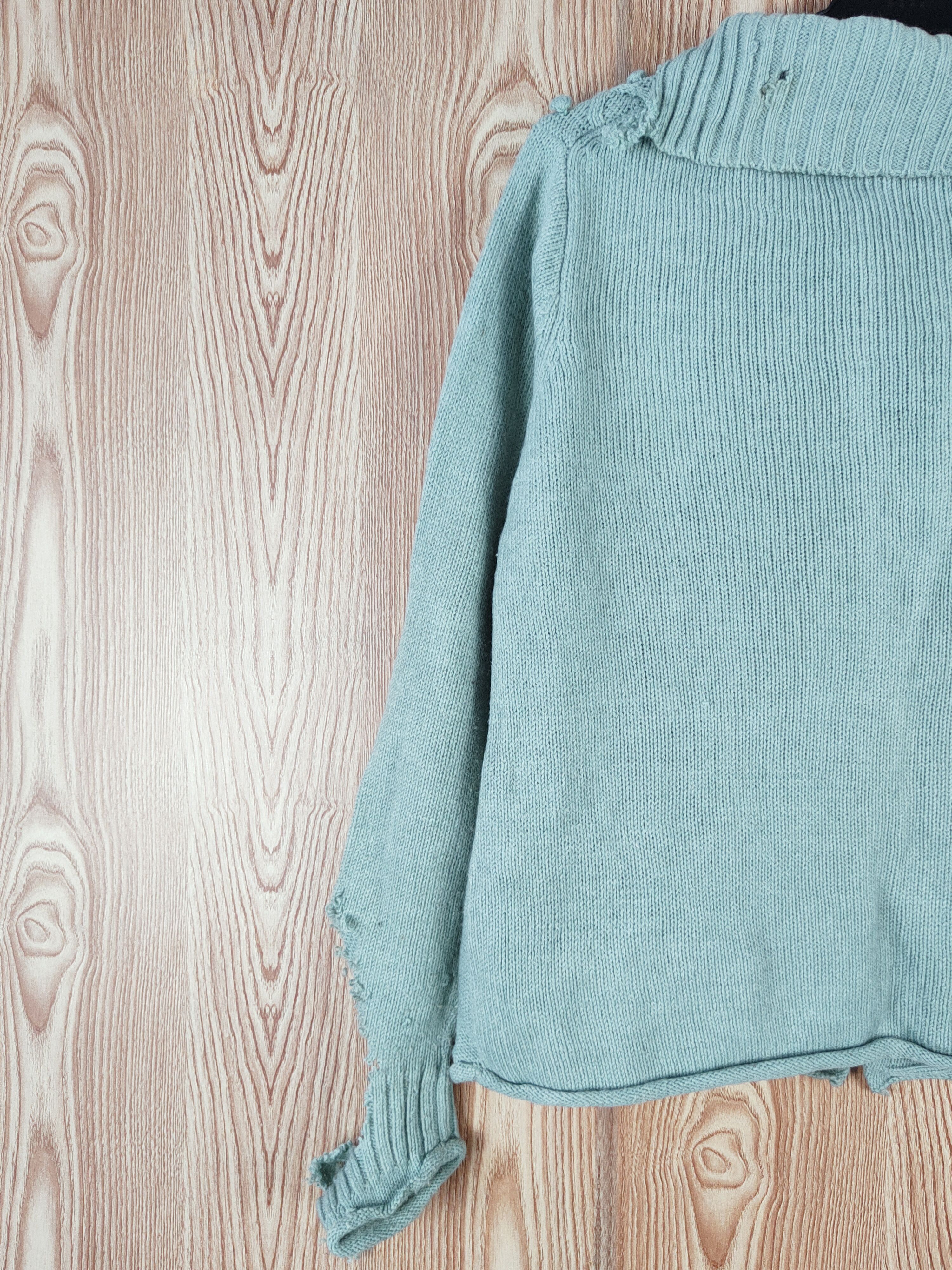 Japanese Brand × Vintage L& Beautiful Green Ripped Knitwear Cardigan #w875 Size M / US 6-8 / IT 42-44 - 13 Thumbnail
