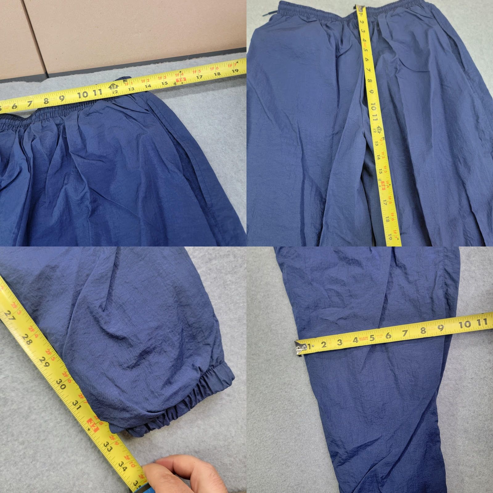 Nike Nike Pants Mens Large Blue Nylon Track Warm Up Jogger Lined Elastic Cuff Zip vtg Size US 33 - 8 Thumbnail