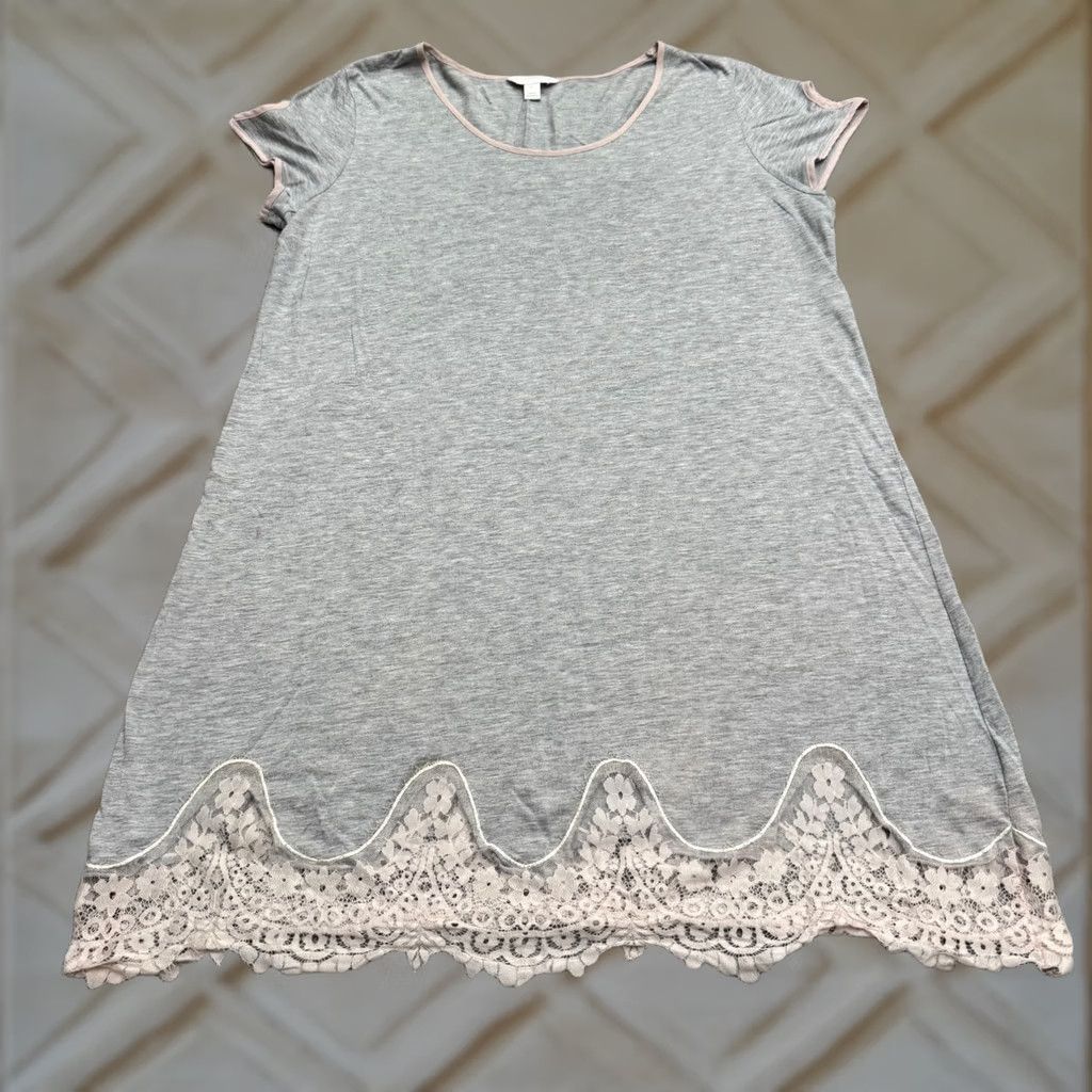 Charter Club Charter Club Dress Womens XL Gray Pink Lace Trim Nightgown Sleepwear Size XL / US 12-14 / IT 48-50 - 1 Thumbnail
