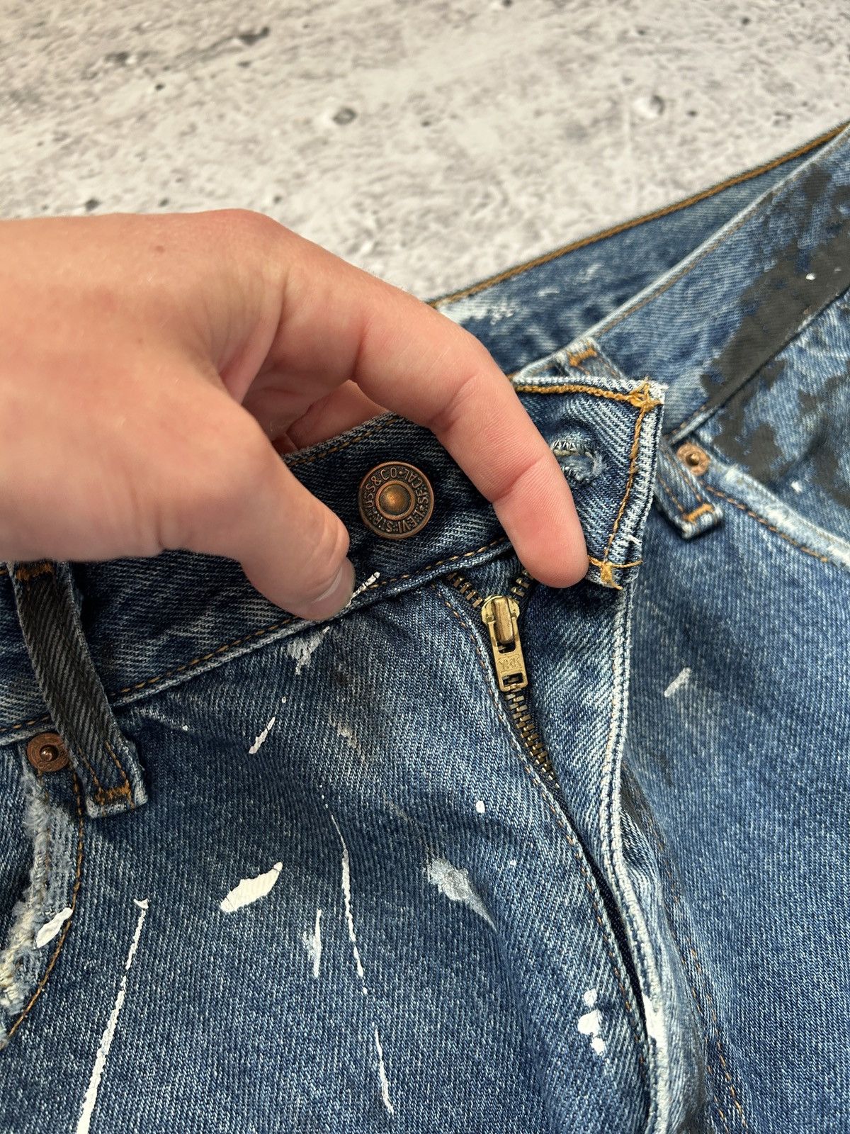 Levi's Vintage Clothing 💥Y2k Vintage Levis Distressed Wide Leg Flared Jeans Japan💥 Size US 36 / EU 52 - 5 Thumbnail