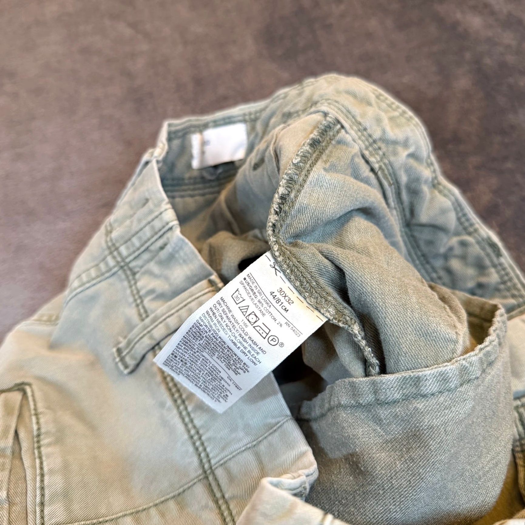 Gap Gap For Good Slim Fit Chino Pants Mens 30x32 Olive Green Stretch Twill Cotton Size US 30 / EU 46 - 4 Thumbnail