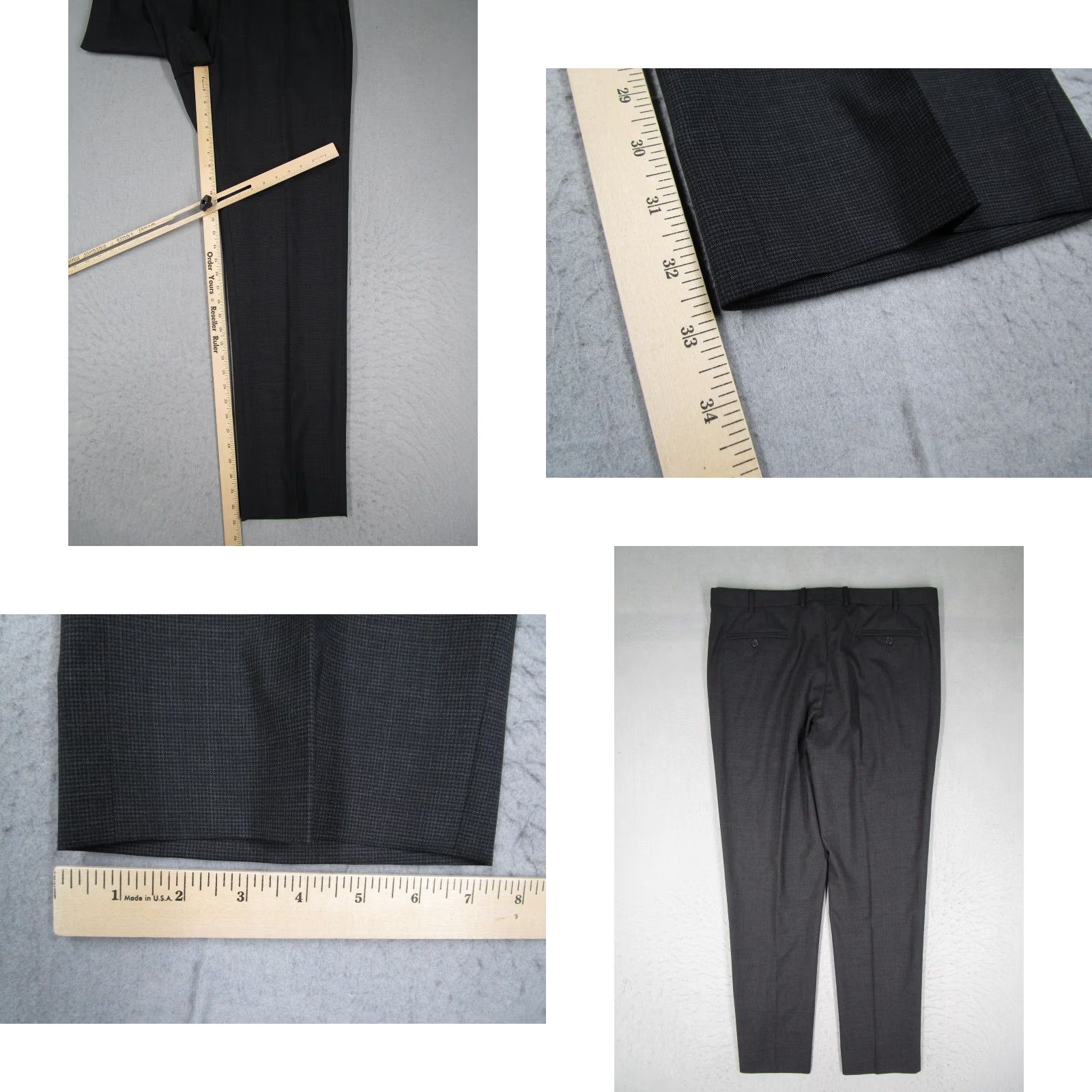 Zanella Zanella Devon Pants Mens 38x33 Gray Wool Stretch Dress Flat Front Made Italy Dress Pants Mens 38 Gray Check 90s? Size US 38 / EU 54 - 8 Thumbnail