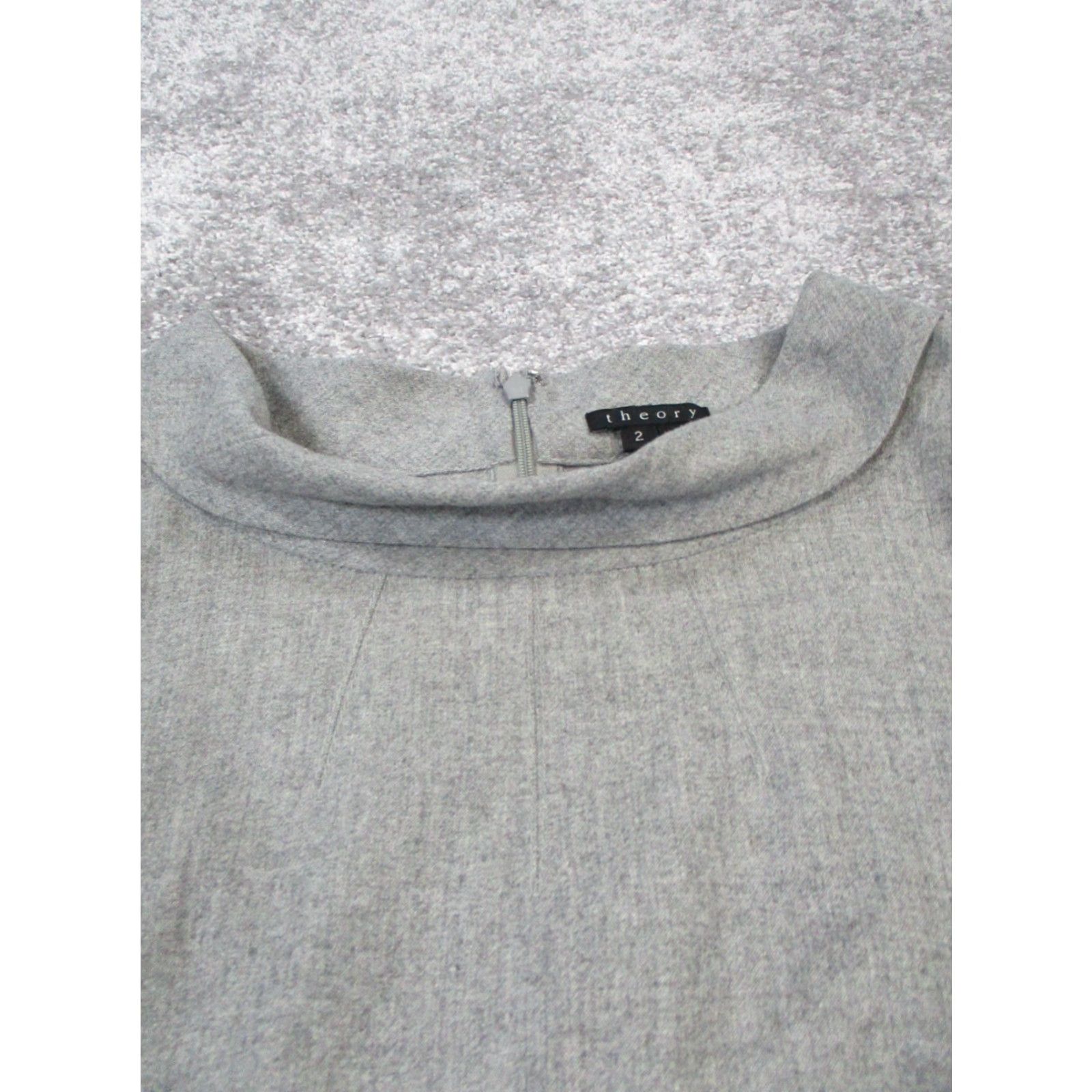 Theory VINTAGE Theory Dress Womens Short Wool Gray Crew Neck Casual Sheath 2 Fall Spring Women's Size XS / US 0-2 / IT 36-38 - 2 Thumbnail