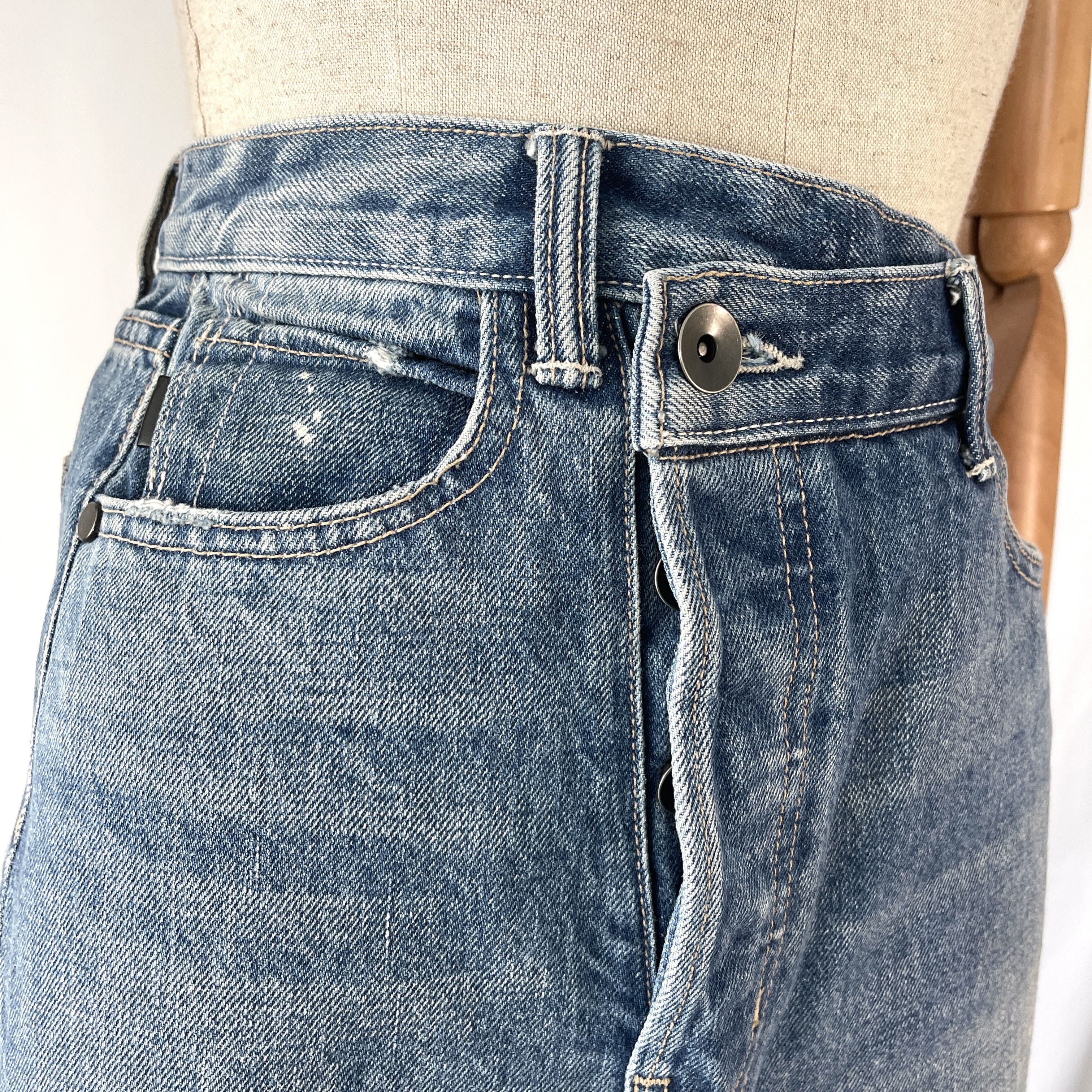 Helmut Lang HELMUT LANG Deconstructed Denim Skirt size 28 Size 28" / US 6 / IT 42 - 4 Thumbnail