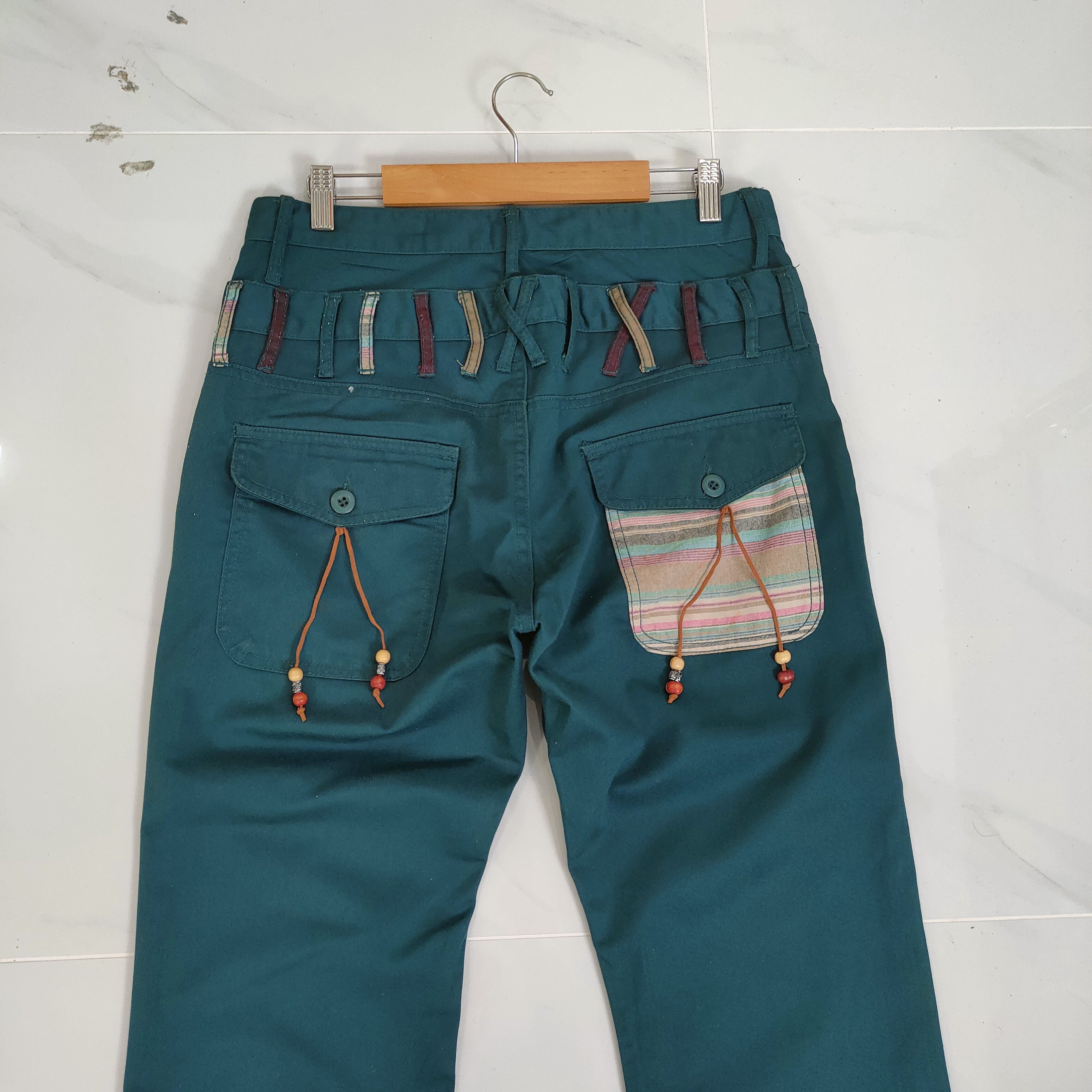 Japanese Brand DOUBLE WAIST GREEN TURQUOISE TROUSERS PANTS Size US 32 / EU 48 - 7 Thumbnail