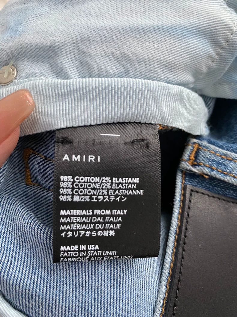 Amiri Amiri Washed Blue Hawaiian Patchwork Jean Size US 30 / EU 46 - 4 Thumbnail