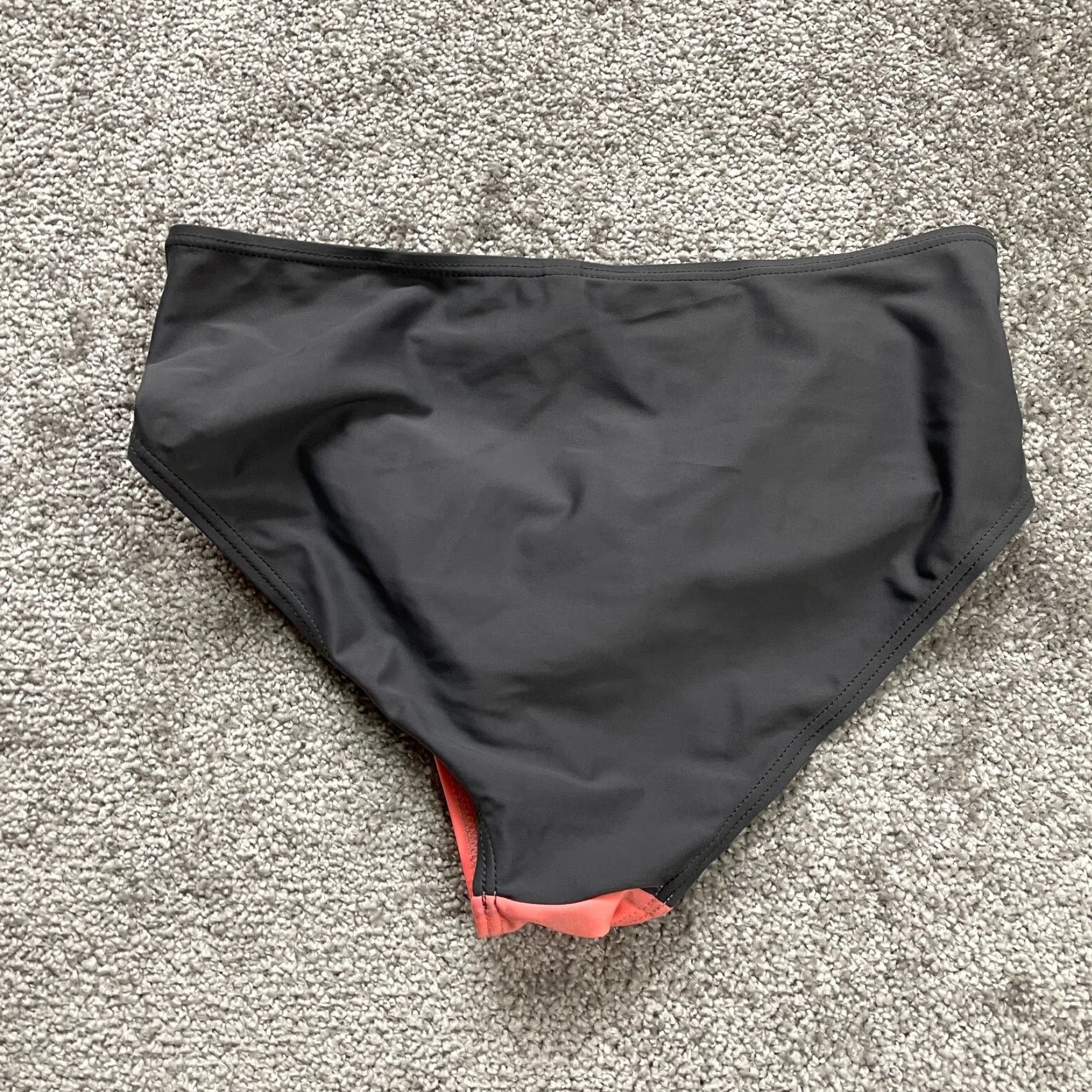 Vintage Unbranded Women's Bikini Bottom Swimwear Large Neon Orange Black Stretch Beach 90s Sexy Swimwear Size 36" / US 14 / IT 50 - 2 Thumbnail