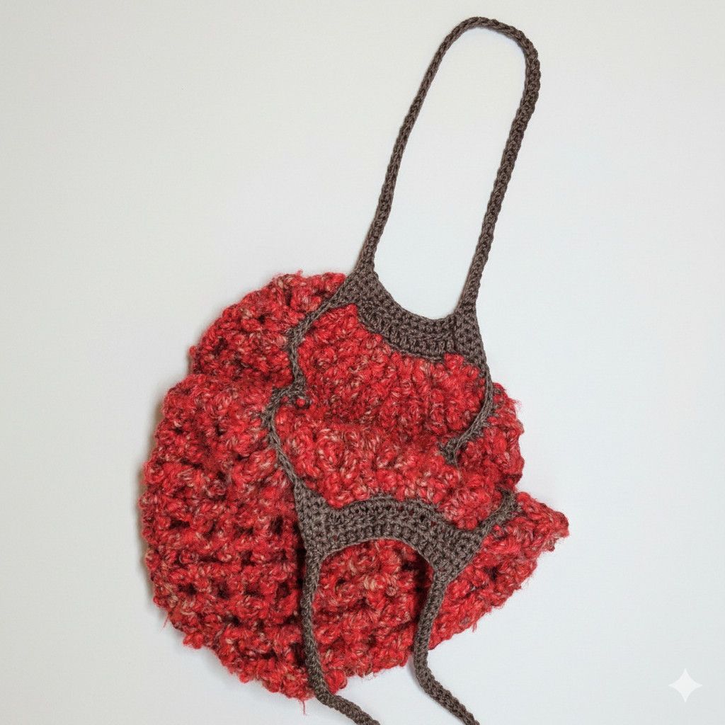 Handmade Handmade Mini Farmers Market Bag Crochet French Net Beach Size ONE SIZE - 5 Thumbnail