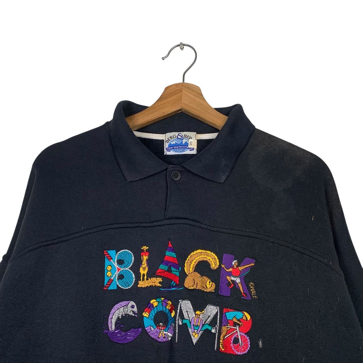 Berg & Berg Vintage Berg & Berg Black Comb Polo Sweater Size US L / EU 52-54 / 3 - 7 Thumbnail