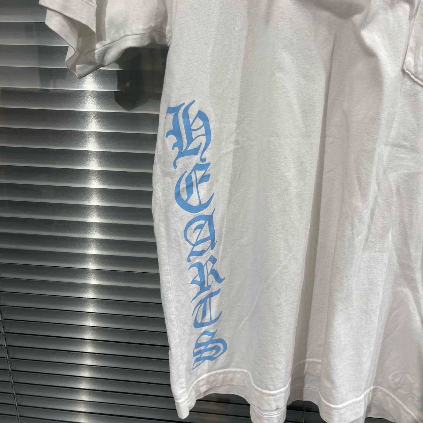 Chrome Hearts Chrome Hearts White Blue Side Sanskrit Short Tee M (Hot) Size US M / EU 48-50 / 2 - 4 Thumbnail