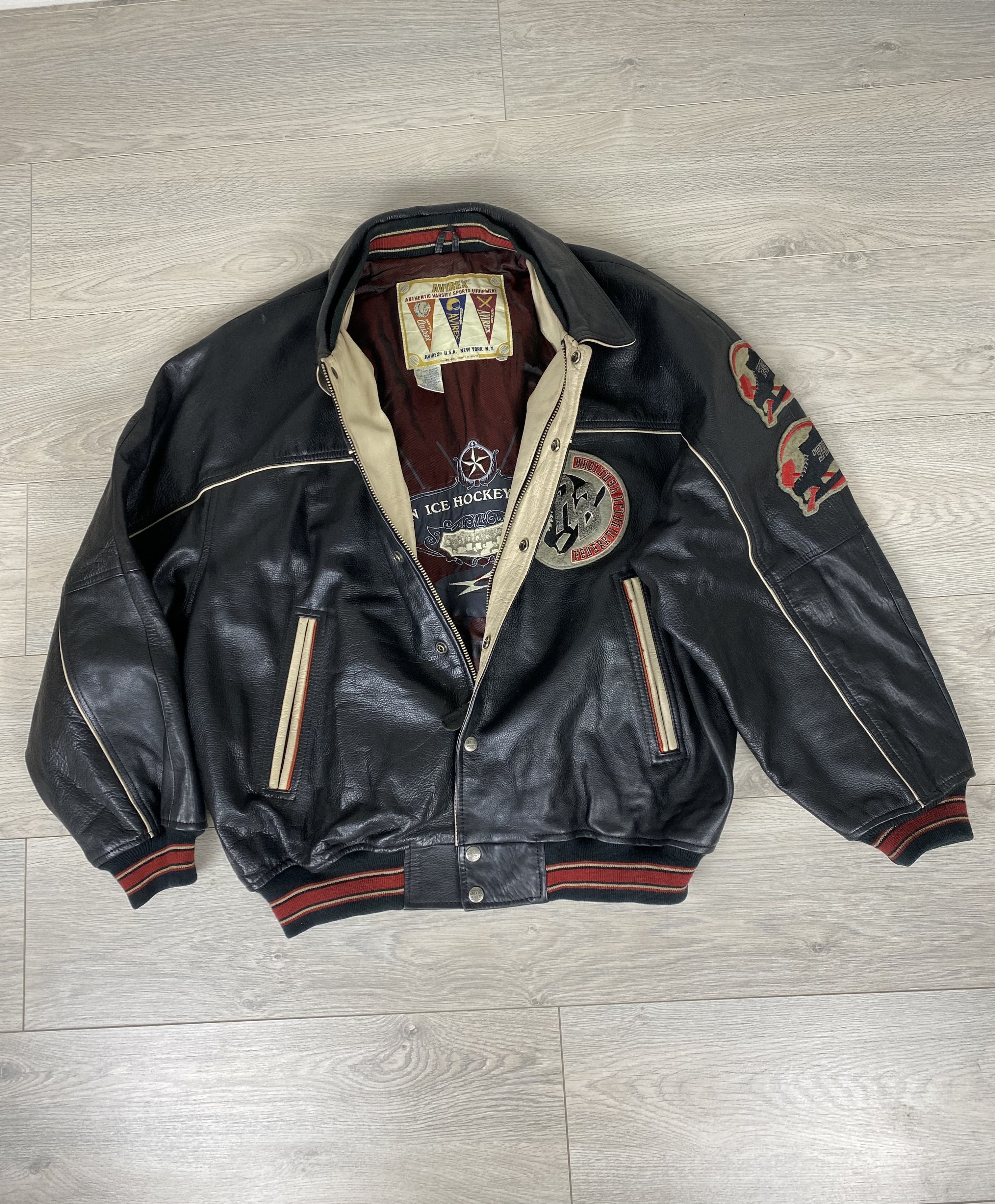 Avirex × Avirex Varsity Jacket × Vintage Avirex Rare Vintage Red  