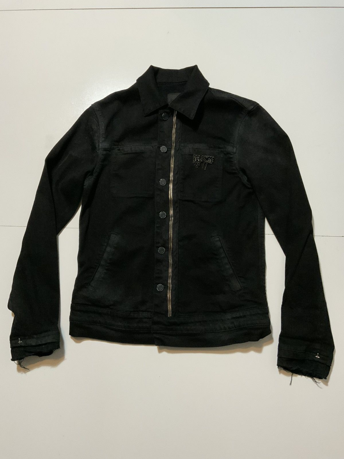 Rta RTA Los Angeles Revenge Distress Cross Denim Trucker Jacket Size US XS / EU 42 / 0 - 1 Thumbnail