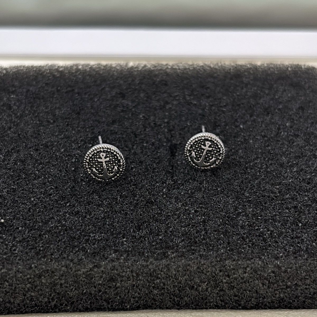Other 8mm Small Anchor Stud Earrings for Men Women Hip Hop Unisex Size ONE SIZE - 3 Thumbnail