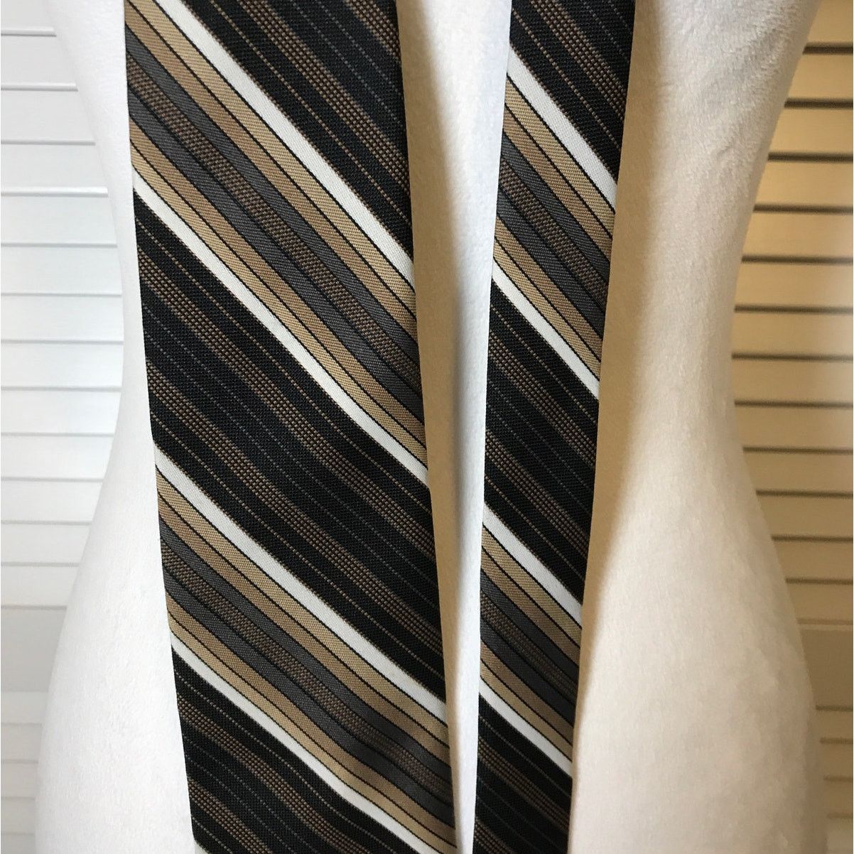 Other Brown Striped Short Classic Men Necktie Size ONE SIZE - 3 Thumbnail