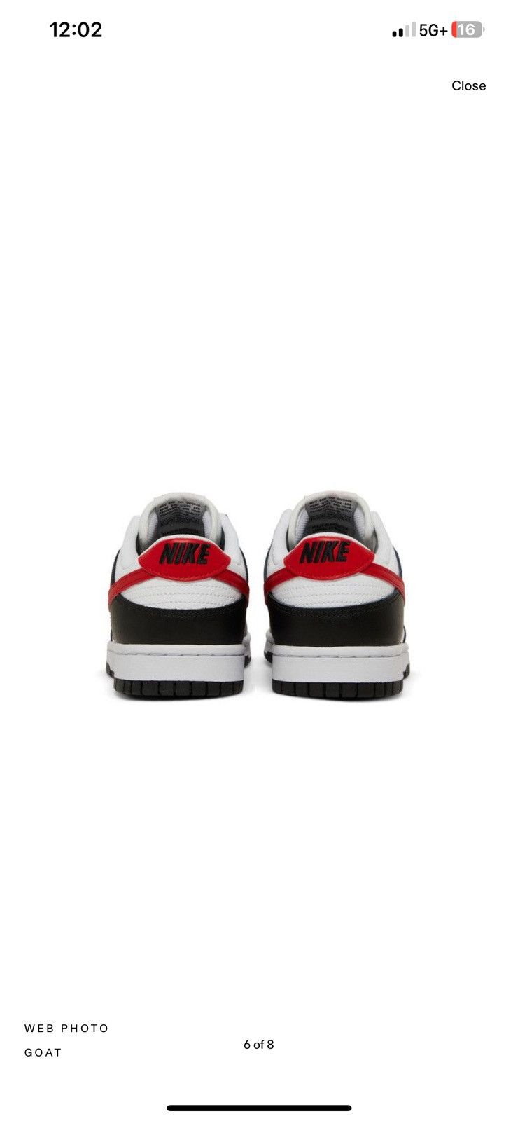Nike Nike Dunk Low ‘Black White Red’ Size US 9.5 / EU 42-43 - 7 Thumbnail