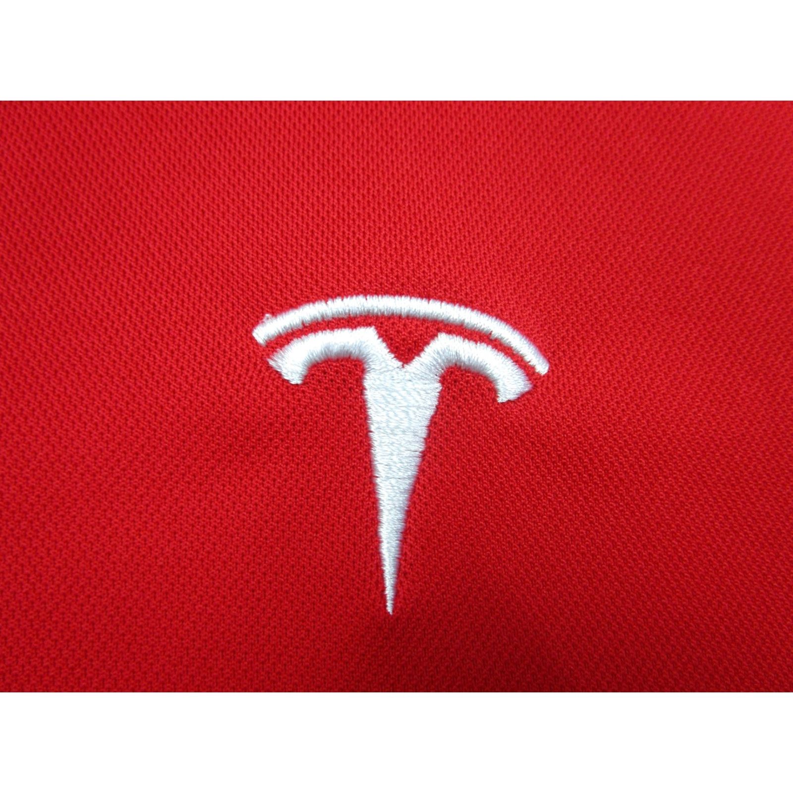 Vintage Tesla Polo Shirt Mens 3XL Red 100% Polyester Logo Performance Golf Casual Size US XXL / EU 58 / 5 - 4 Thumbnail