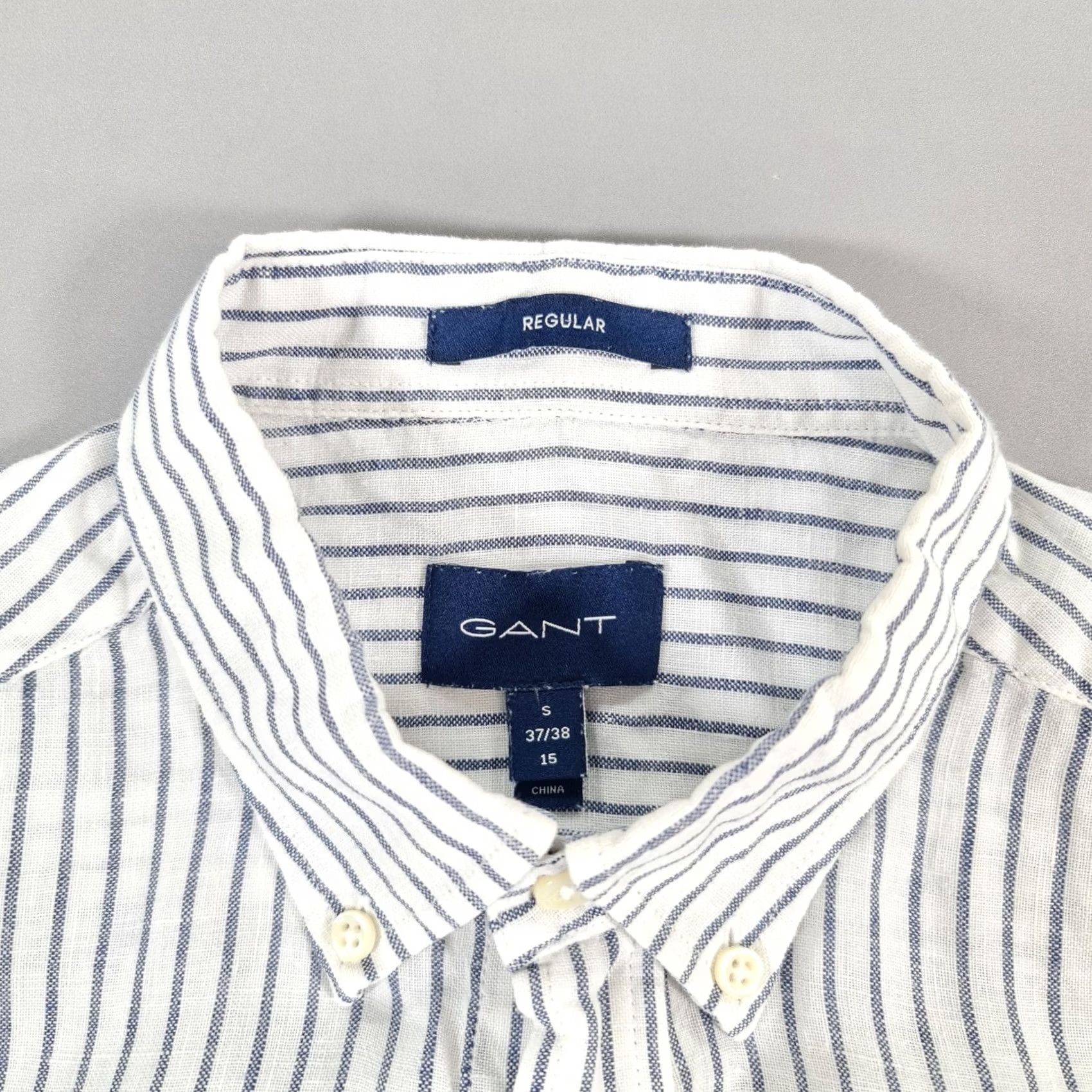 Gant GANT Shirt White S 100% Linen Button-Up Short Sleeve Collared Casual Vintage No Mens Size US S / EU 44-46 / 1 - 3 Thumbnail