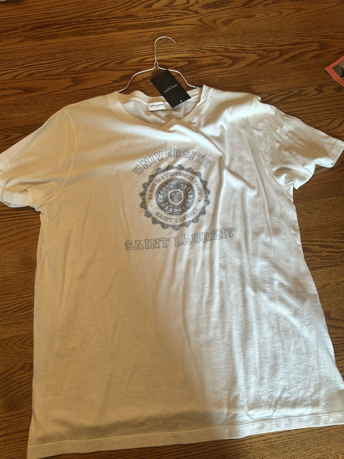 Hedi Slimane Brand New Saint Laurent Universite T-shirt Size US L / EU 52-54 / 3 - 1 Thumbnail