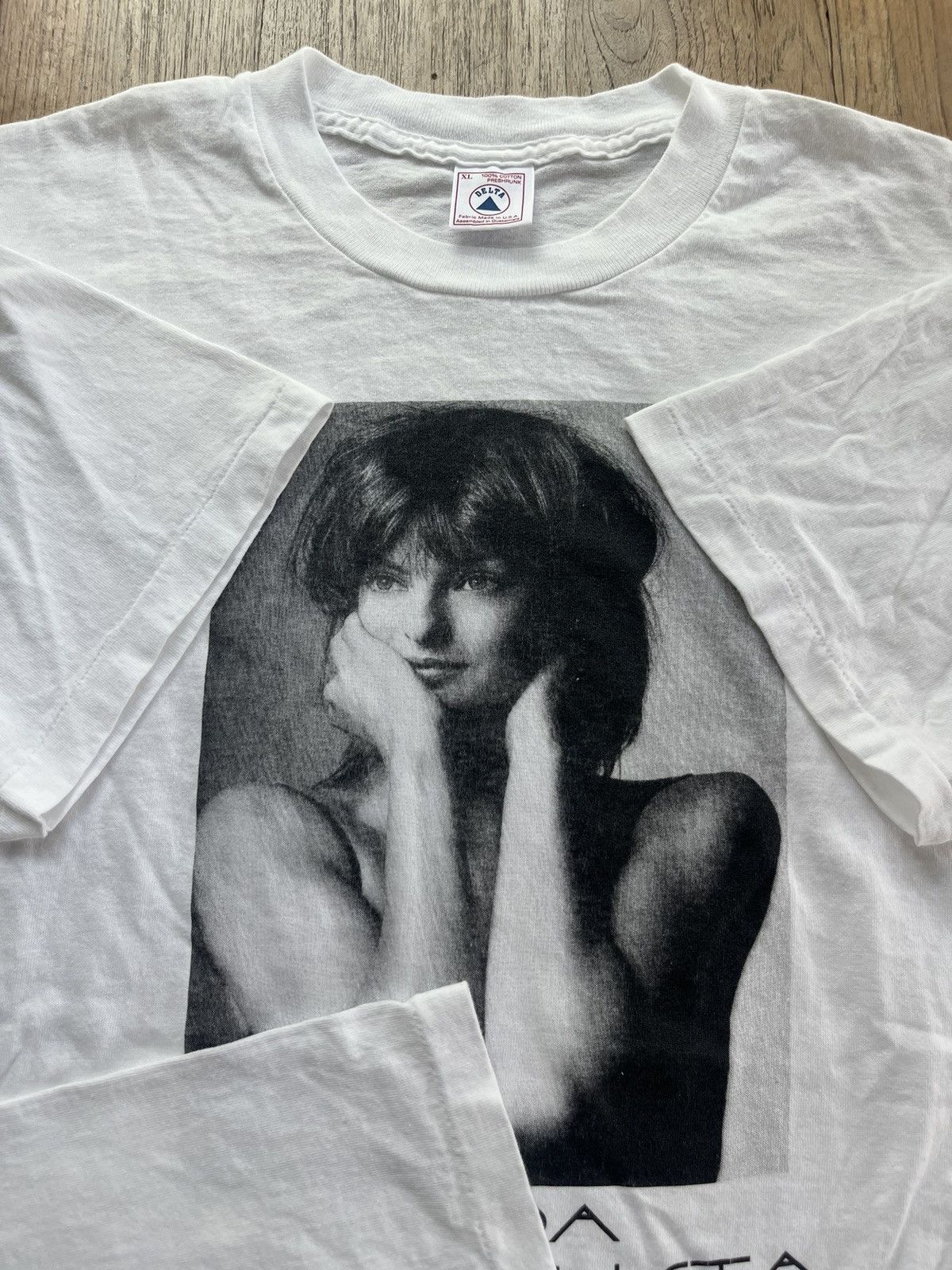 Vintage Vintage LINDA EVANGELISTA model Photo 90’s T-shirt Size US XL / EU 56 / 4 - 8 Thumbnail