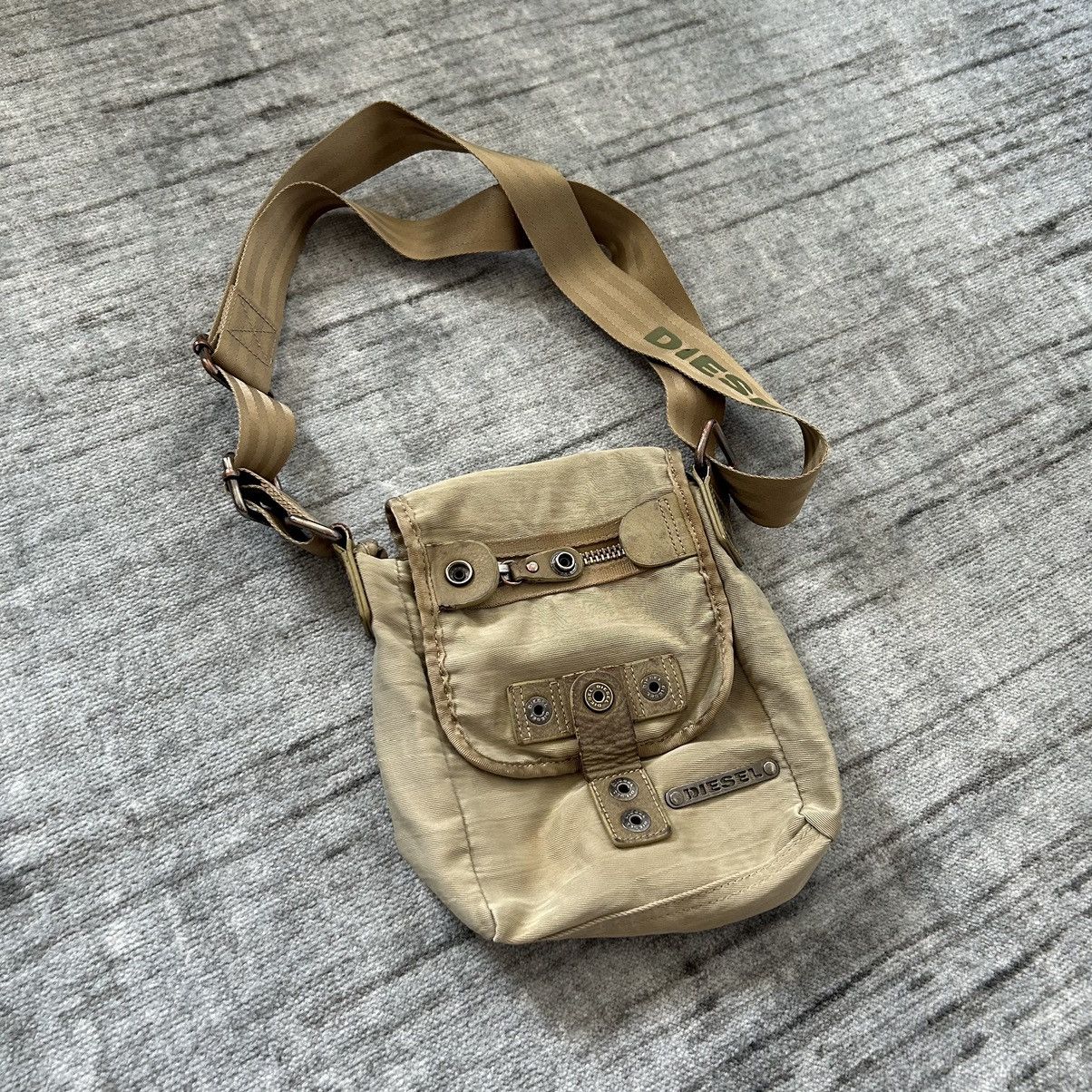 Vintage Military Diesel Avant Garde Crossbody Y2K Bag in Beige, Men's