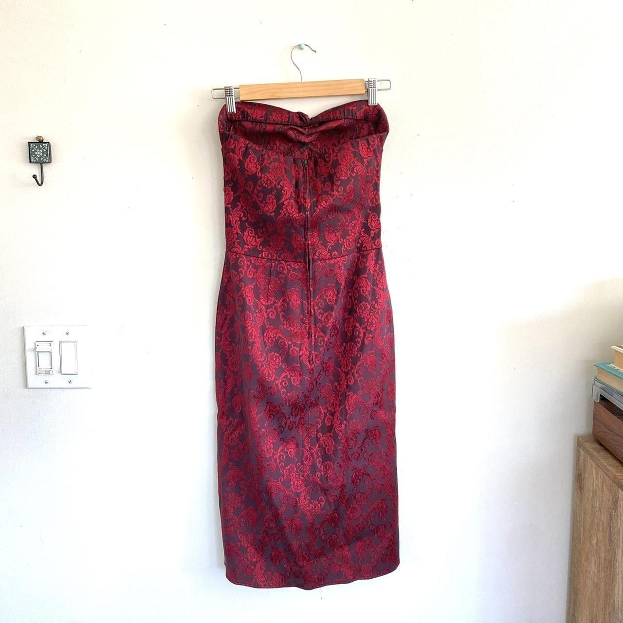 Vintage SWANKYS VINTAGE CLOTHING RED MIDI PENCIL DRESS HALTER SMALL Size S / US 4 / IT 40 - 7 Thumbnail