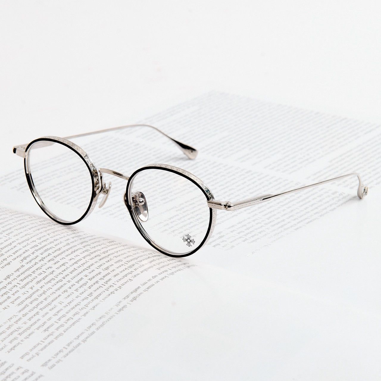 Chrome Hearts CHROME HEARTS THICK MATTE BLACK/SHINY SILVER GLASSES Size ONE SIZE - 2 Thumbnail