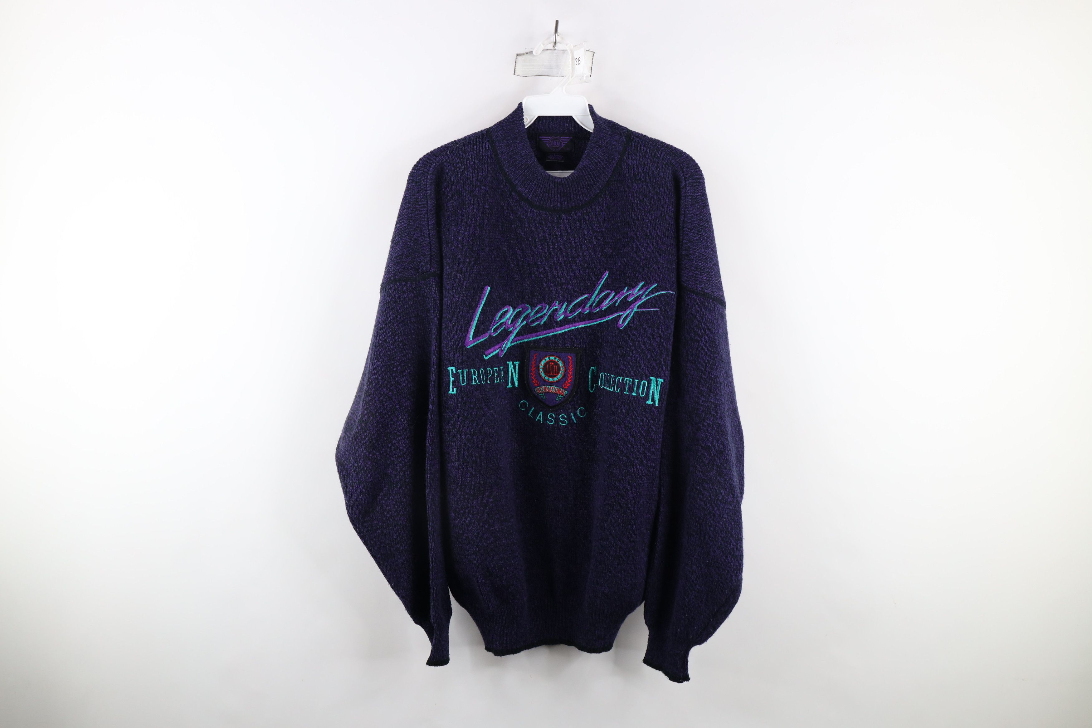 Vintage Vintage 90s IOU Streetwear Legendary Knit Mock Neck Sweater Size US L / EU 52-54 / 3 - 1 Thumbnail
