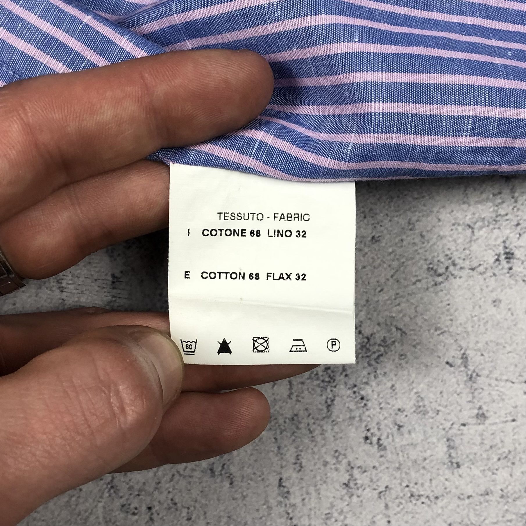 Corneliani Corneliani Striped Cotton Flax Button-up Shirt Size US L / EU 52-54 / 3 - 15 Thumbnail