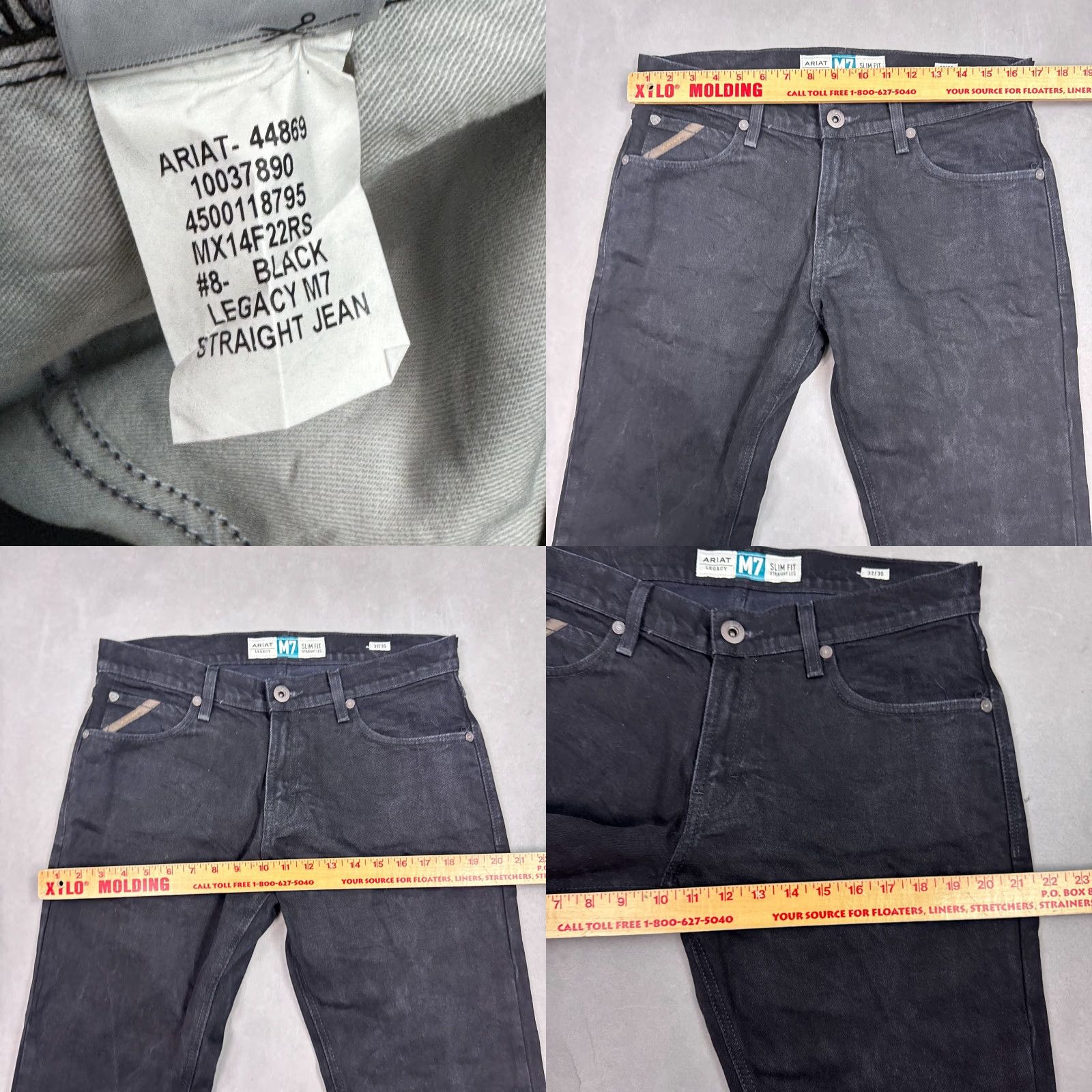 Ariat Ariat Jeans Mens 34x28 Black M7 Legacy Straight Slim Western Cowboy Jeans Size US 32 / EU 48 - 8 Thumbnail