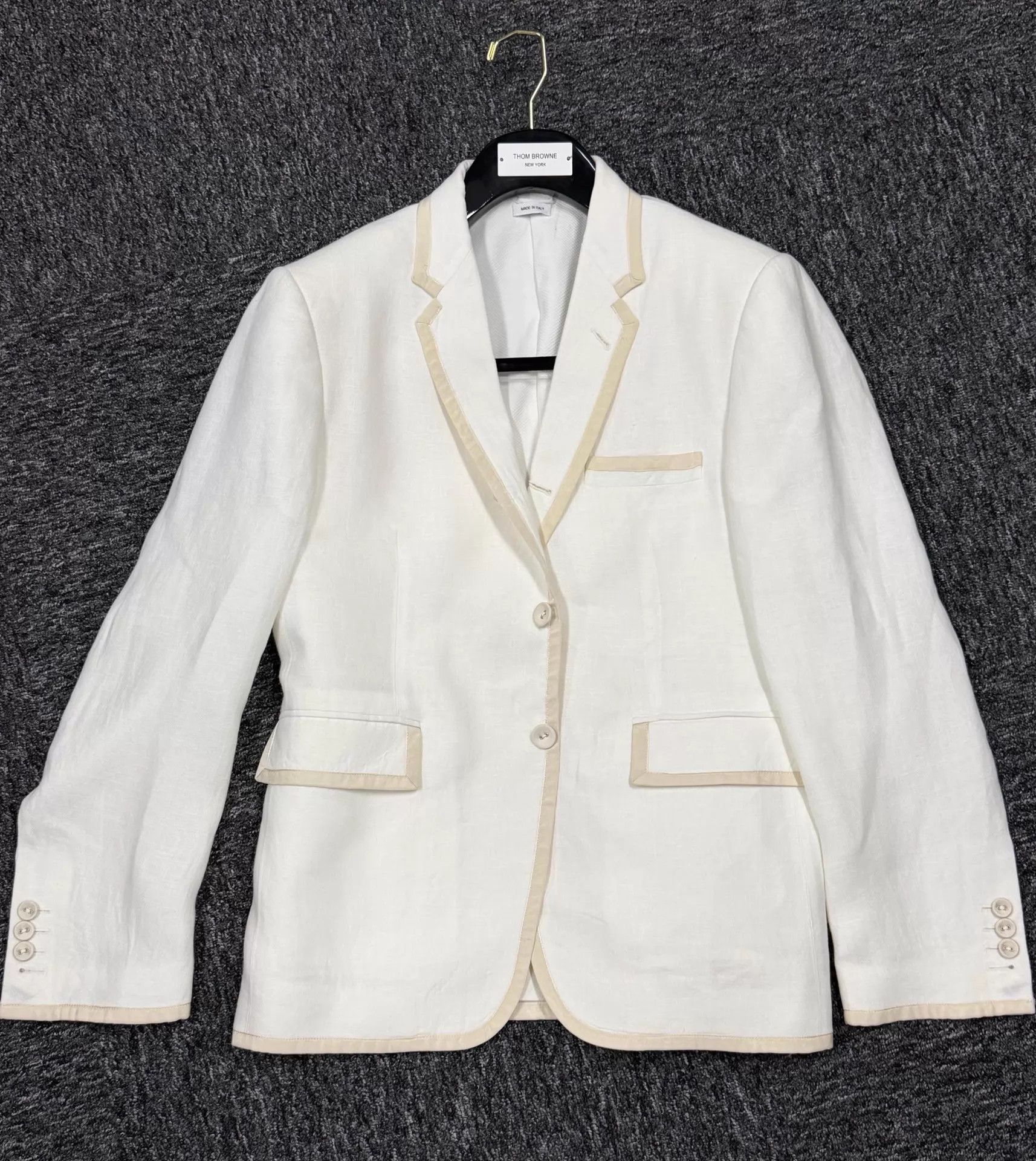 Thom Browne Thom Browne Men's Linen Suit Jacket White Rare Size US S / EU 44-46 / 1 - 3 Thumbnail